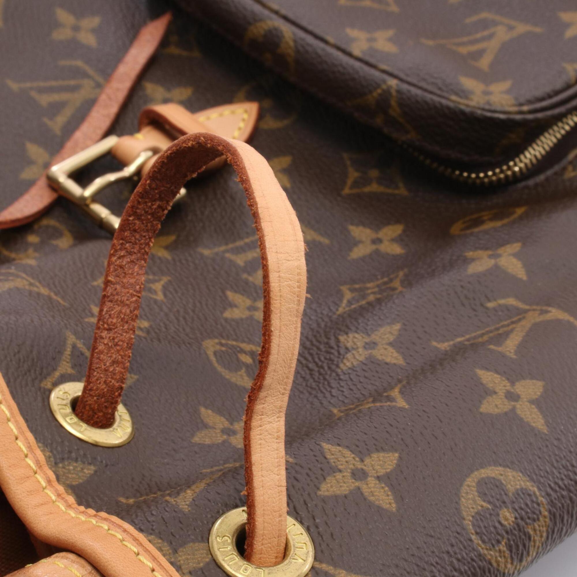 Louis Vuitton Brown Monogram Coated Canvas Leather Backpack (Pre-Owned)