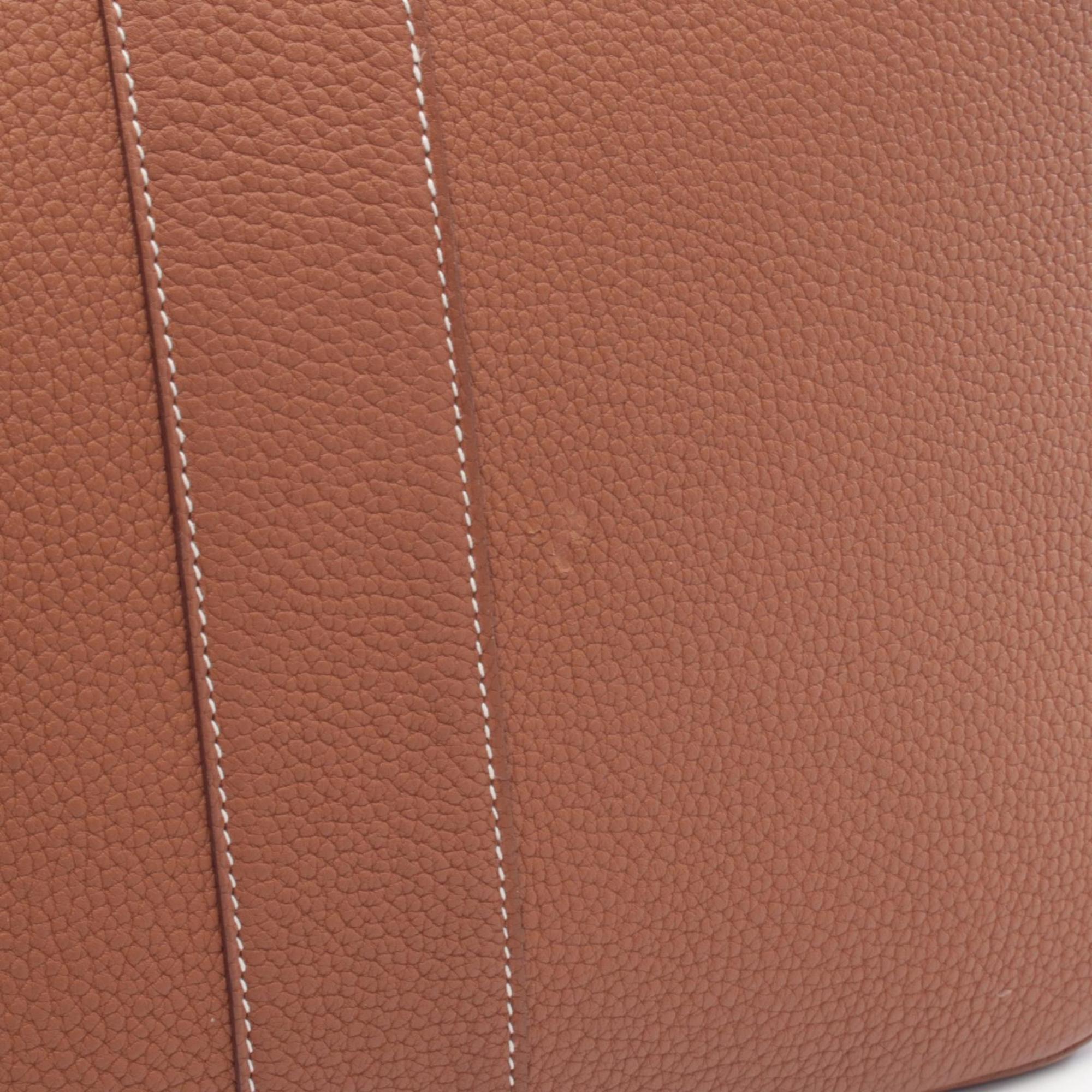 Hermes Brown Ecru Ivory Canvas Toile H Tote Bag (Pre-Owned)