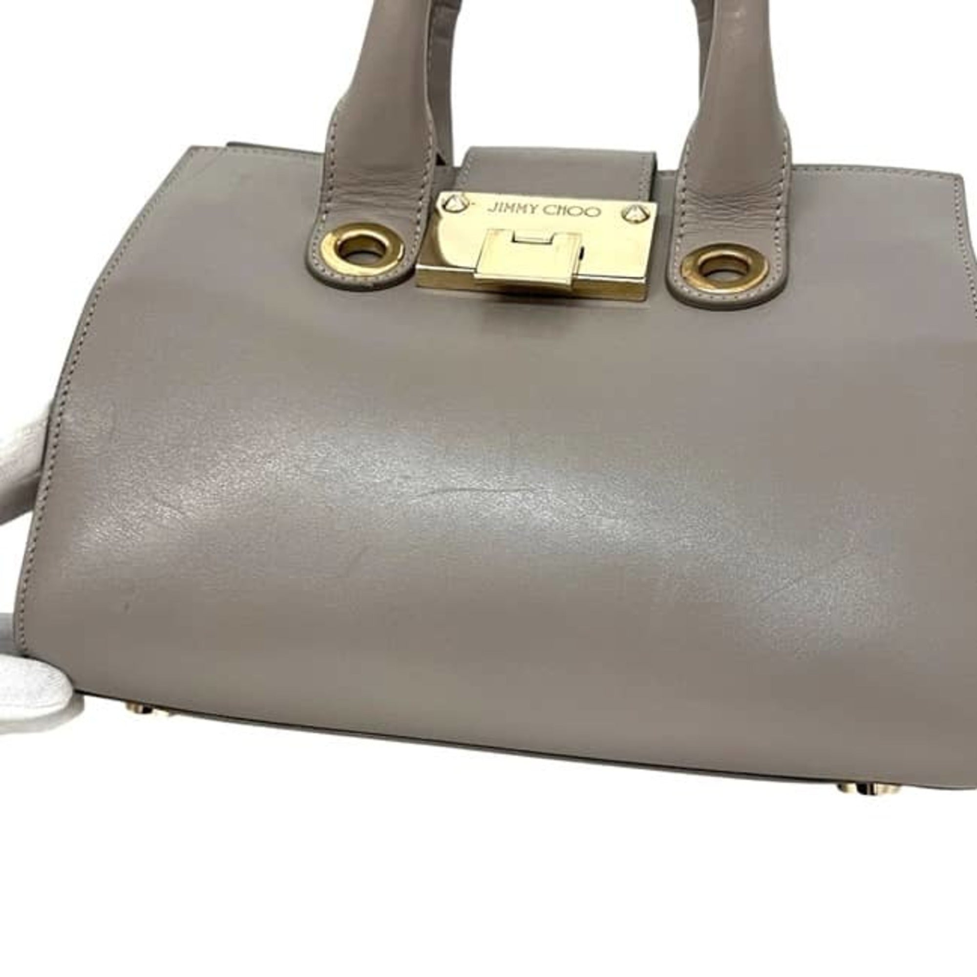 Jimmy Choo Gray Leather Handbag (Pre-Owned)