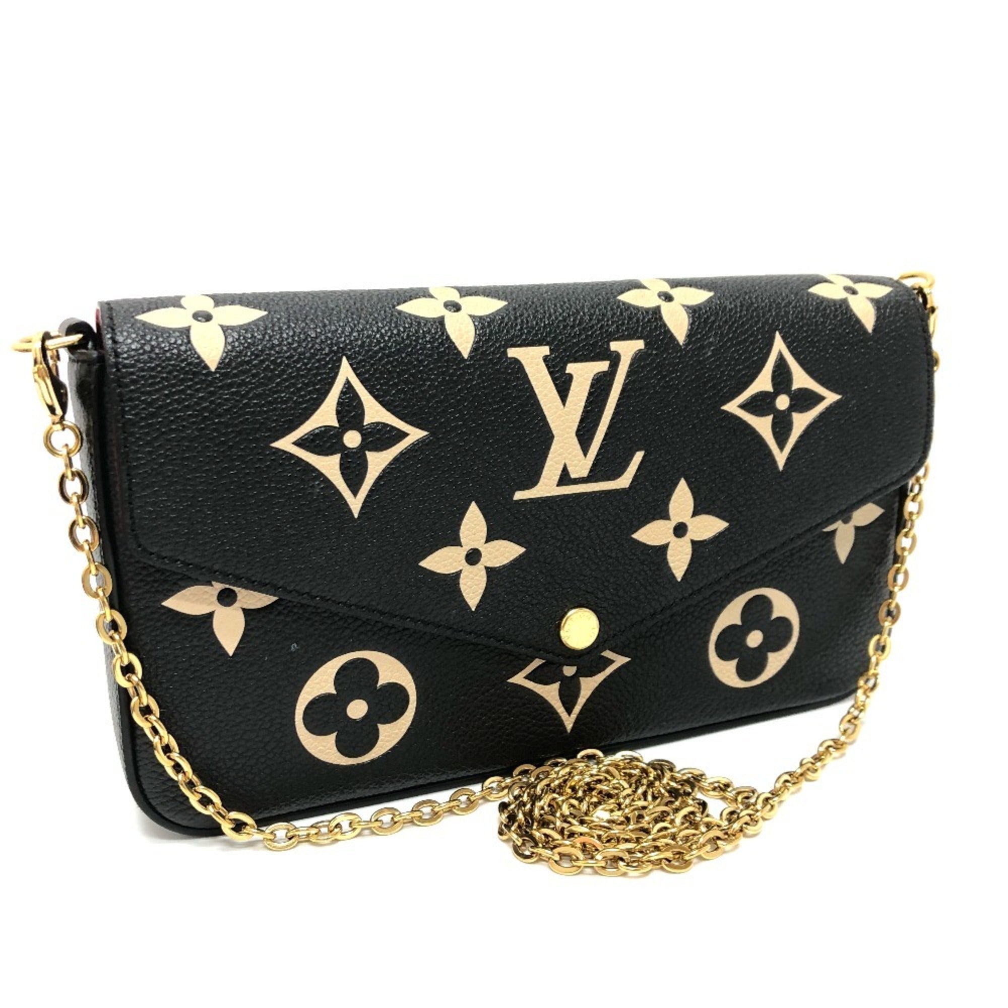 Louis Vuitton Monogram Empreinte Black Galle Monogram Empreinte Chain/Shoulder Wallet (Pre-Owned)