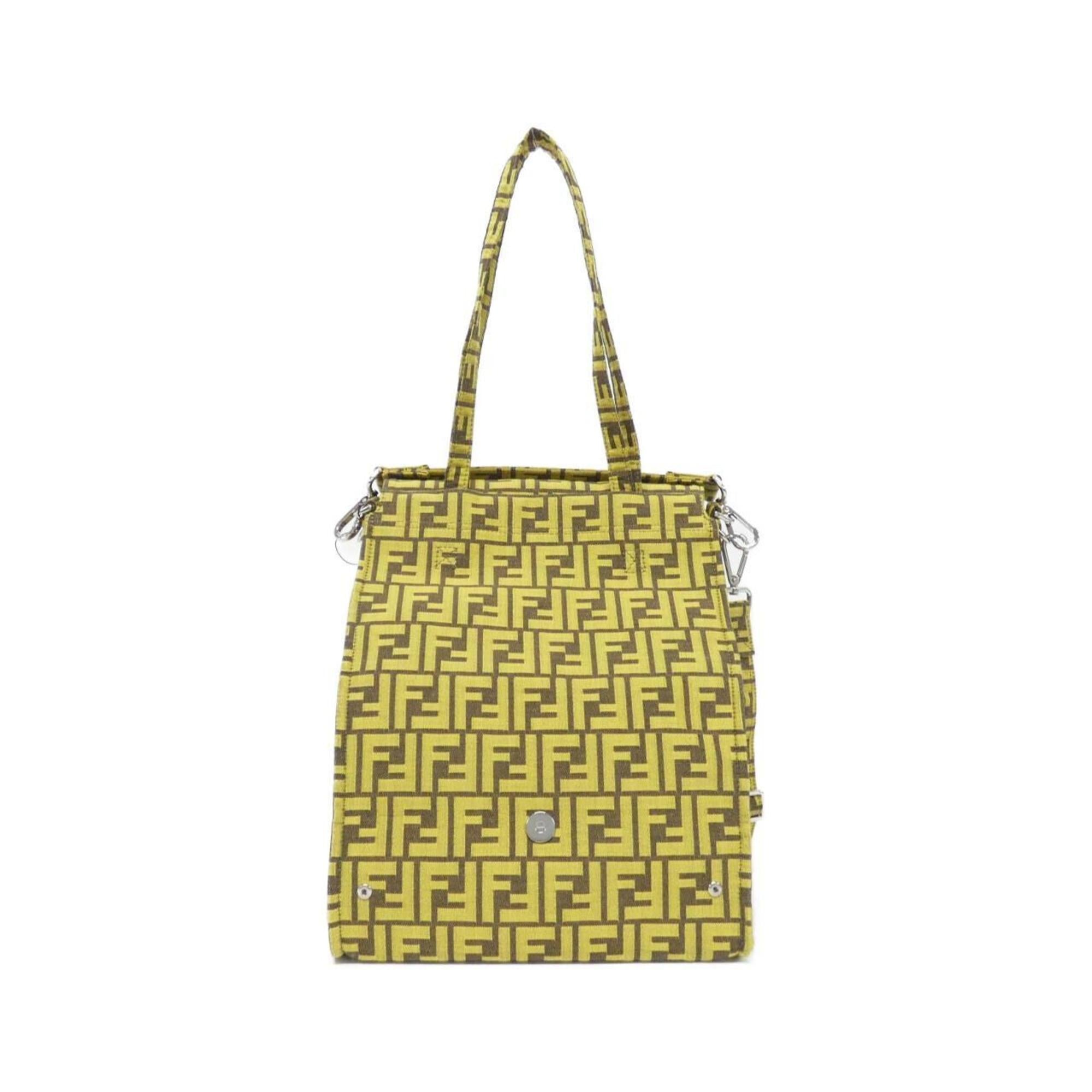 Fendi Yellow Canvas Handbag (Pre-Owned)