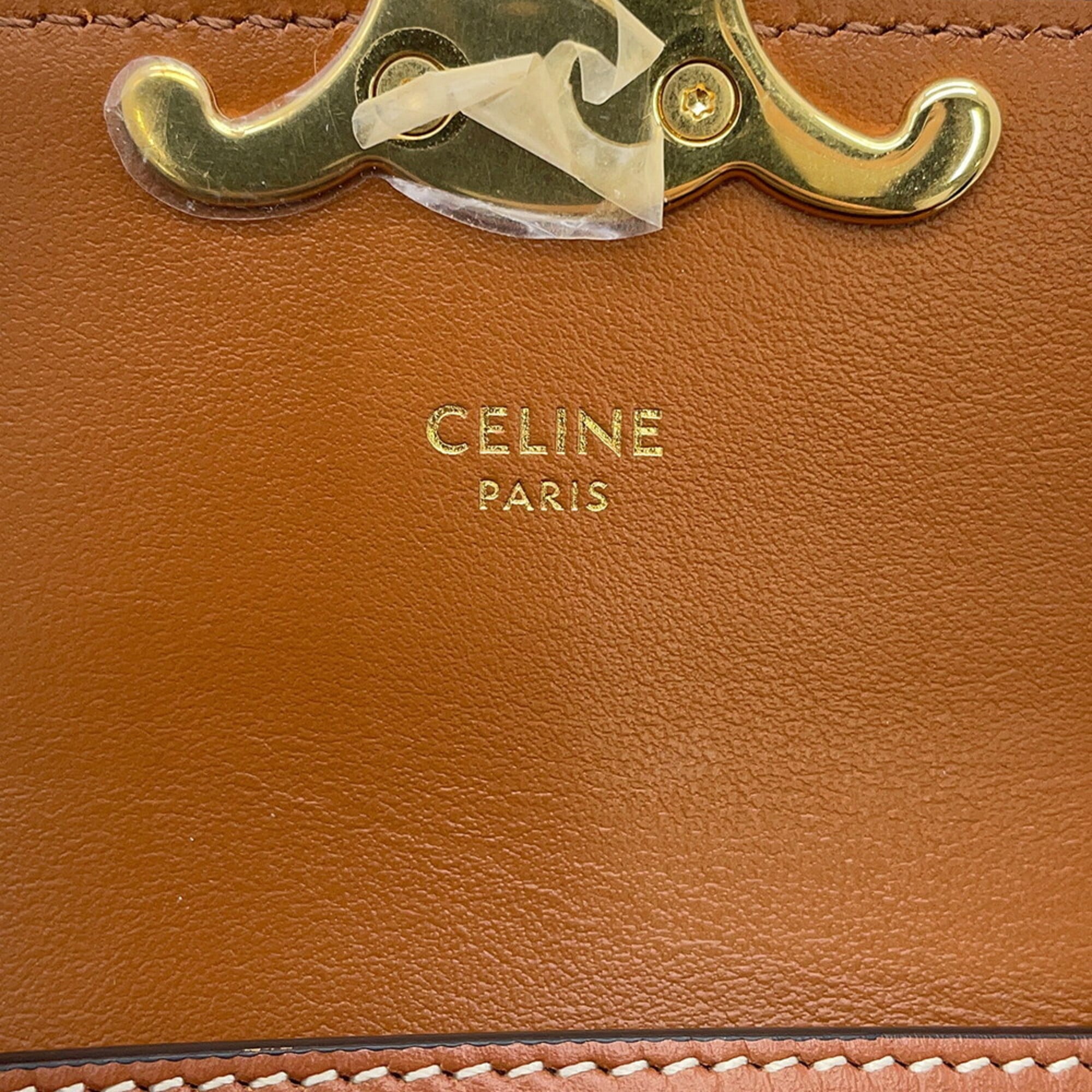 Celine Gold Pvc Leather Handbag Shoulder Bag (Pre-Owned)