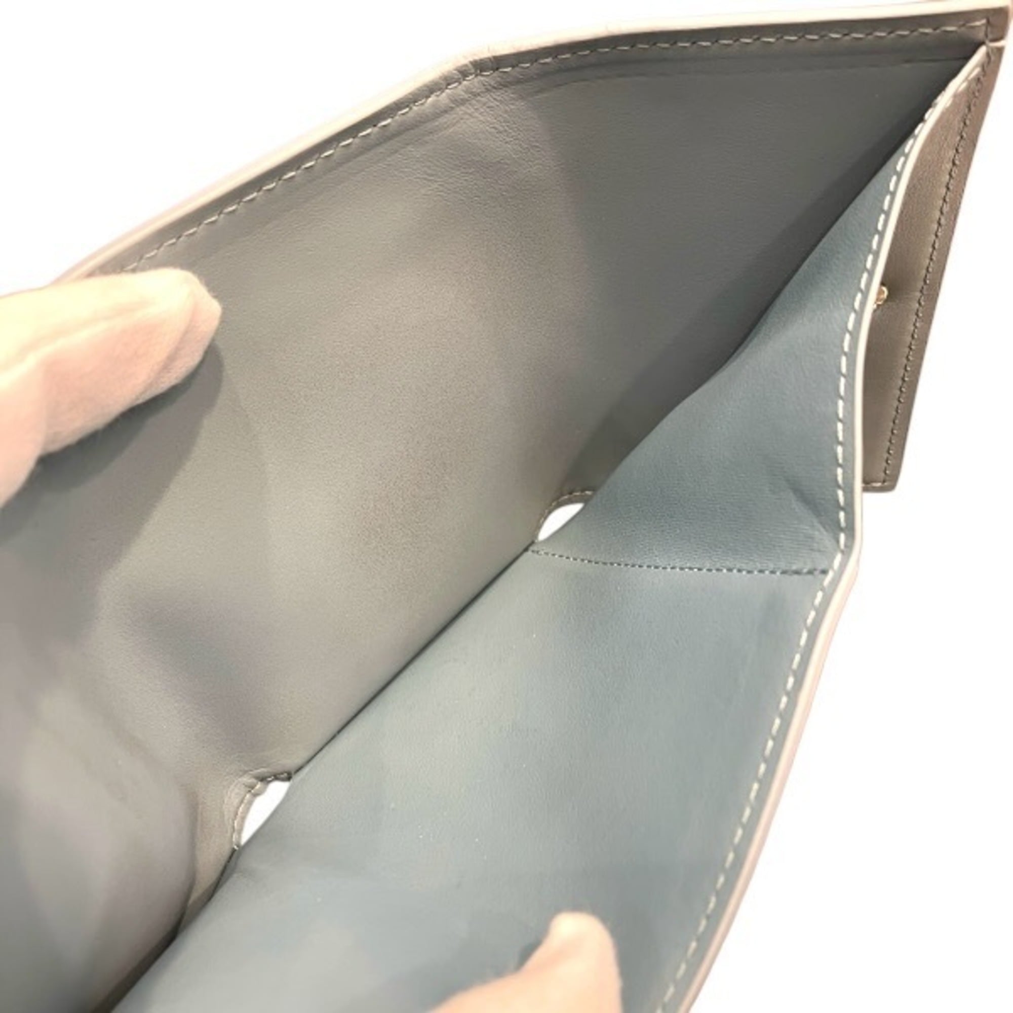 Louis Vuitton Monogram Shadow Blue Leather Wallet (Tri-Fold) (Pre-Owned)