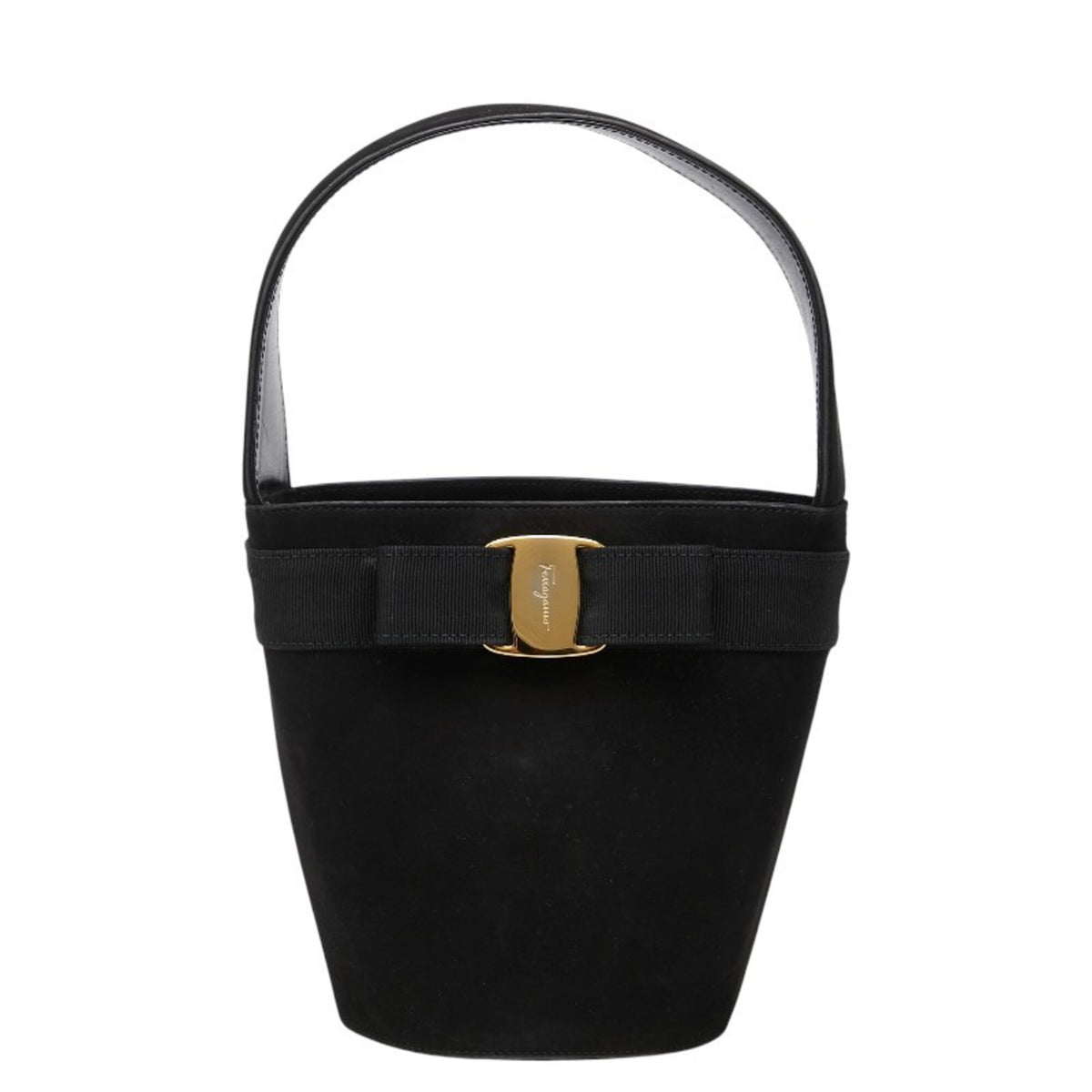 Salvatore Ferragamo Black Suede Leather Handbag (Pre-Owned)