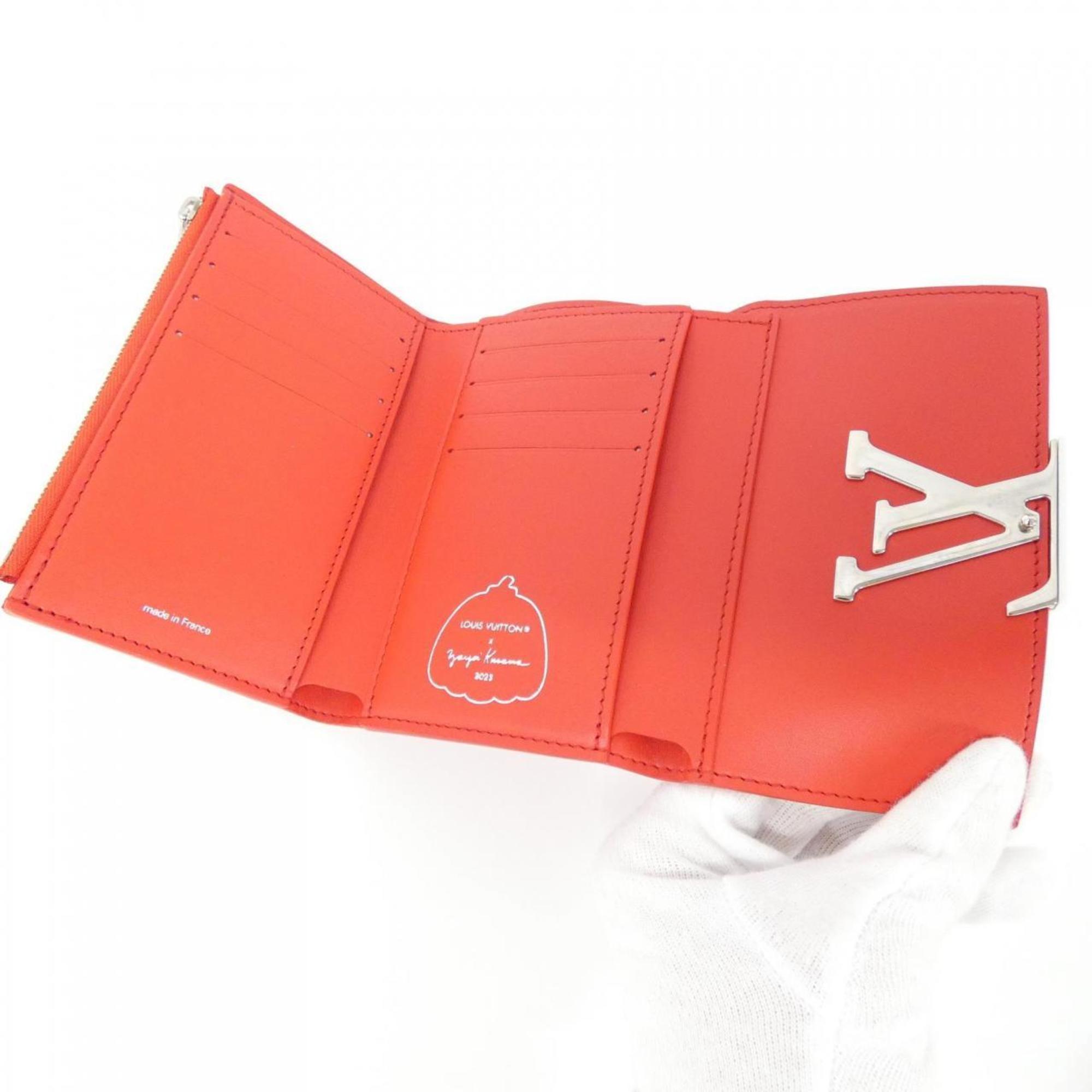 Louis Vuitton Rouge Leather Wallet (Tri-Fold) (Pre-Owned)