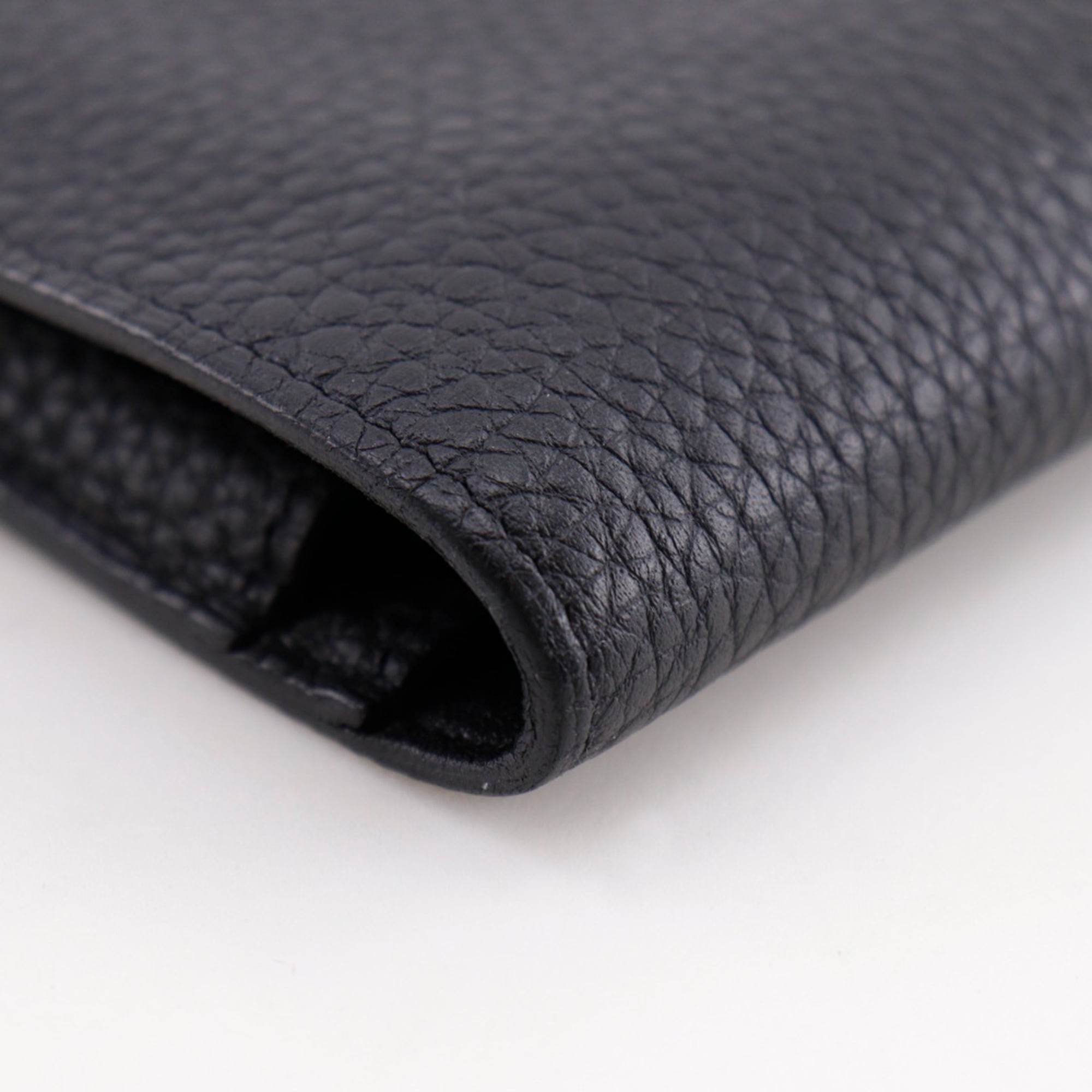 Hermes Dogon Duo Black Togo Leather Long Wallet (Bi-Fold) (Pre-Owned)