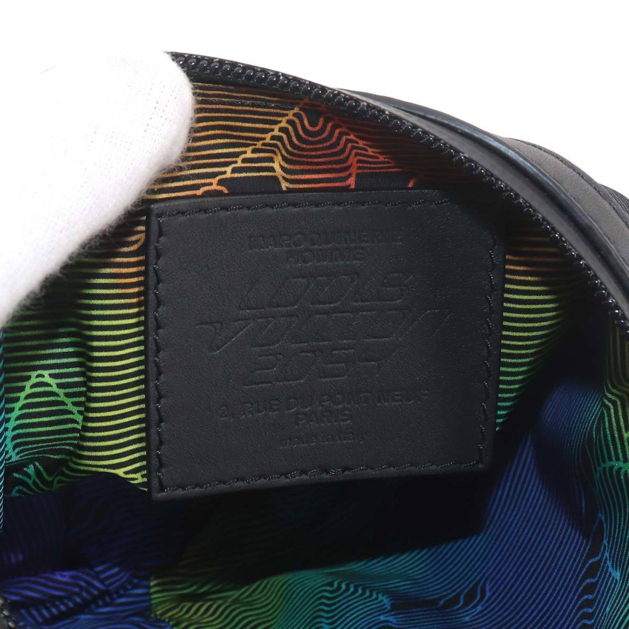 Louis Vuitton Black Gray Nylon Leather Handbag Shoulder Bag (Pre-Owned)