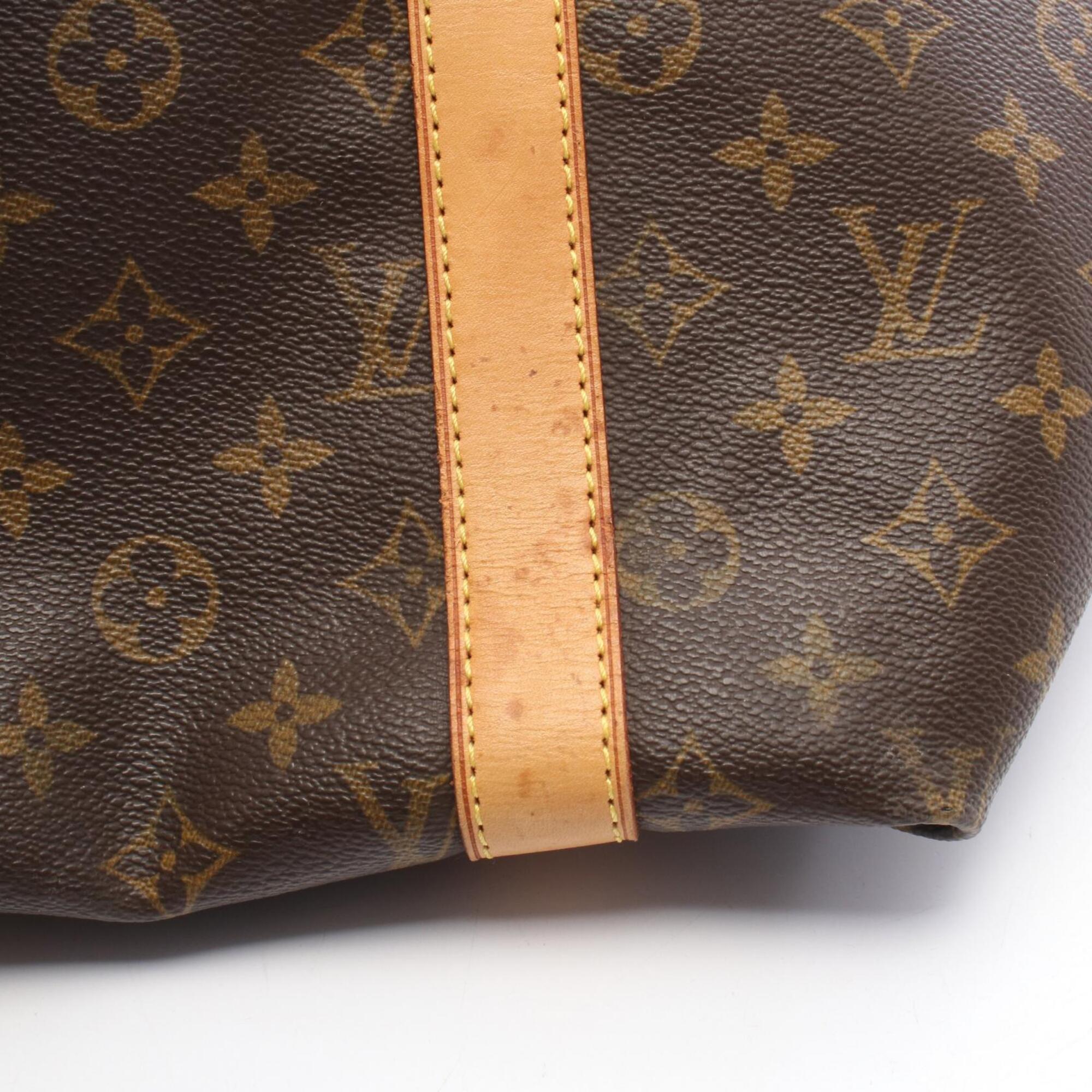 Louis Vuitton Brown Pvc Coated Canvas Leather Boston Bag (Pre-Owned)