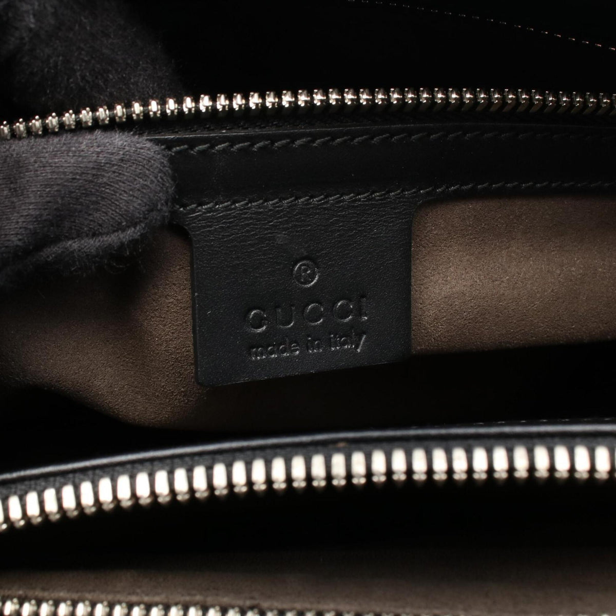 Gucci Beige Black Brown Coated Canvas Leather Handbag Tote Bag (Pre-Owned)