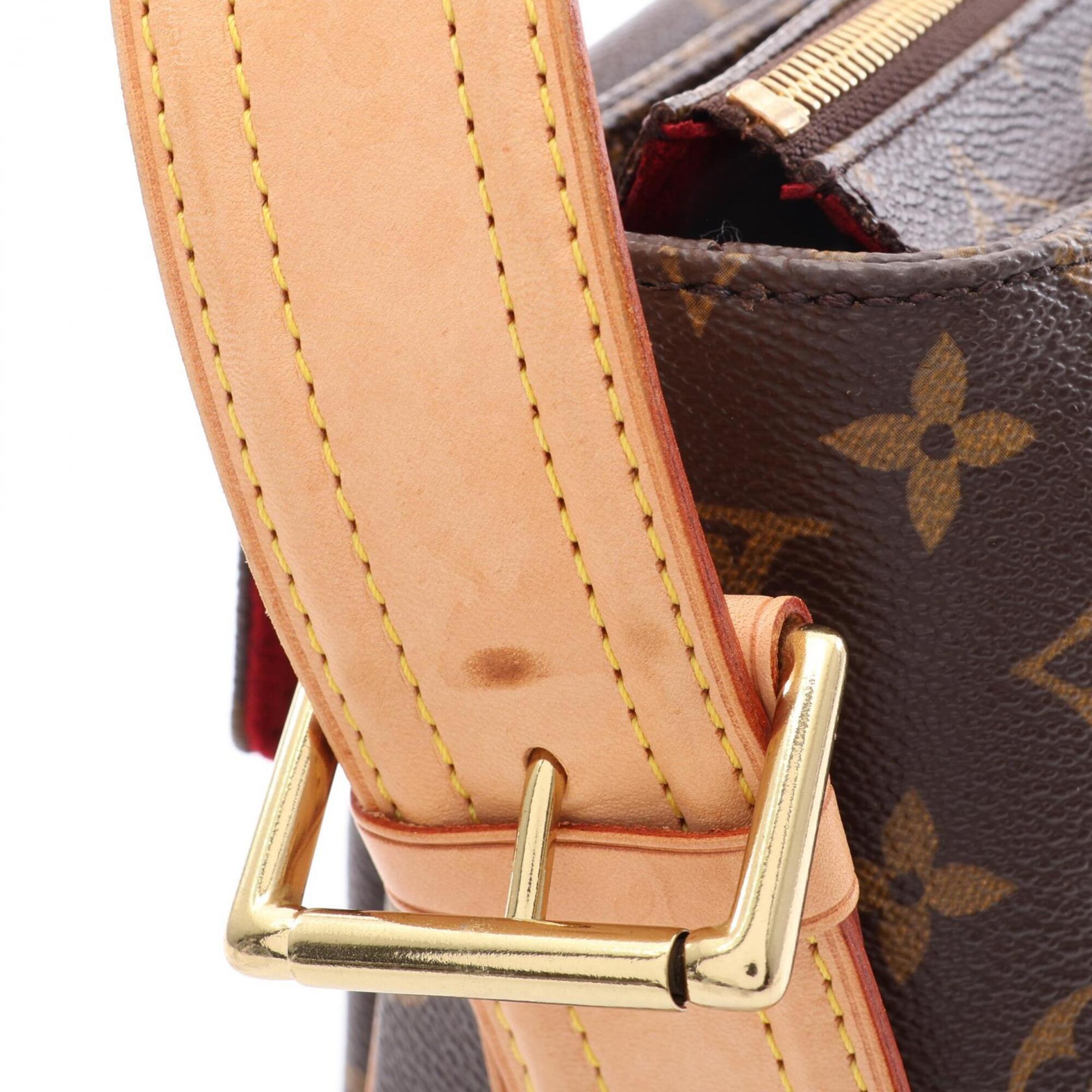 Louis Vuitton Brown Pvc Coated Canvas Leather Handbag Shoulder Bag (Pre-Owned)