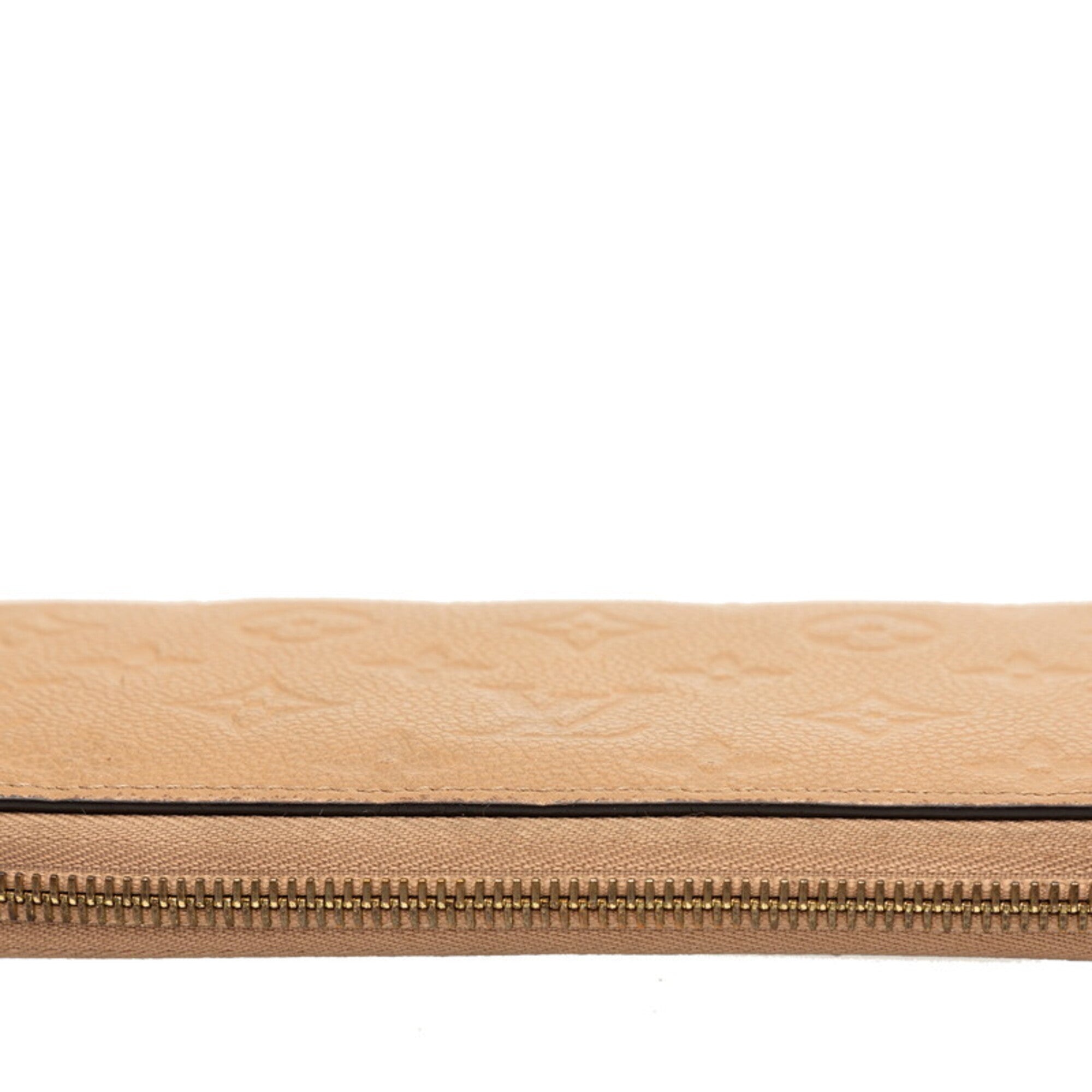Louis Vuitton Beige Leather Long Wallet (Bi-Fold) (Pre-Owned)