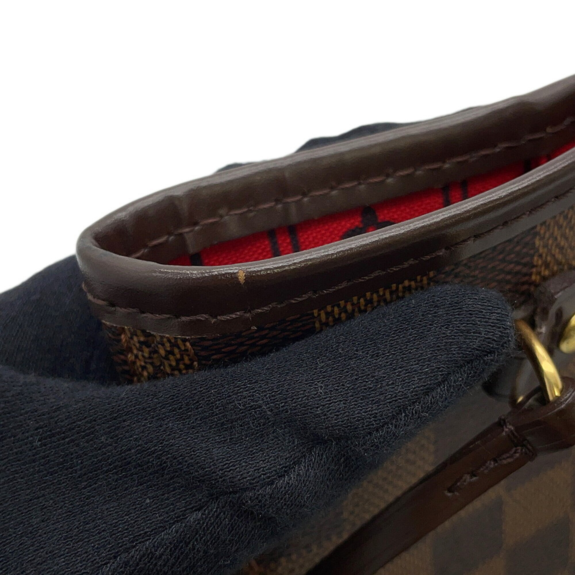 Louis Vuitton Damier Damier Canvas Ebene Red Color Handbag Tote Bag (Pre-Owned)