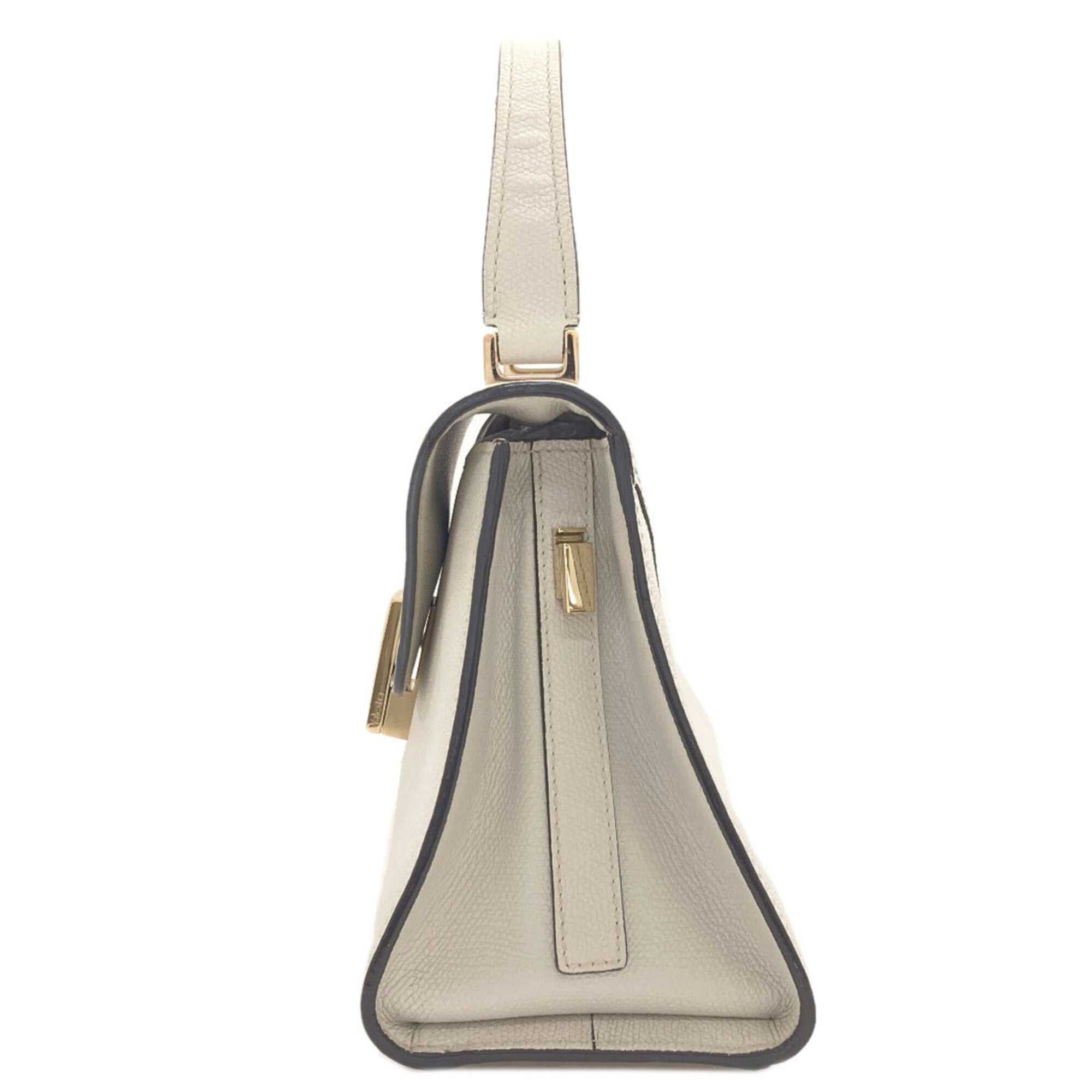 Valextra Light Gray Leather Handbag (Pre-Owned)