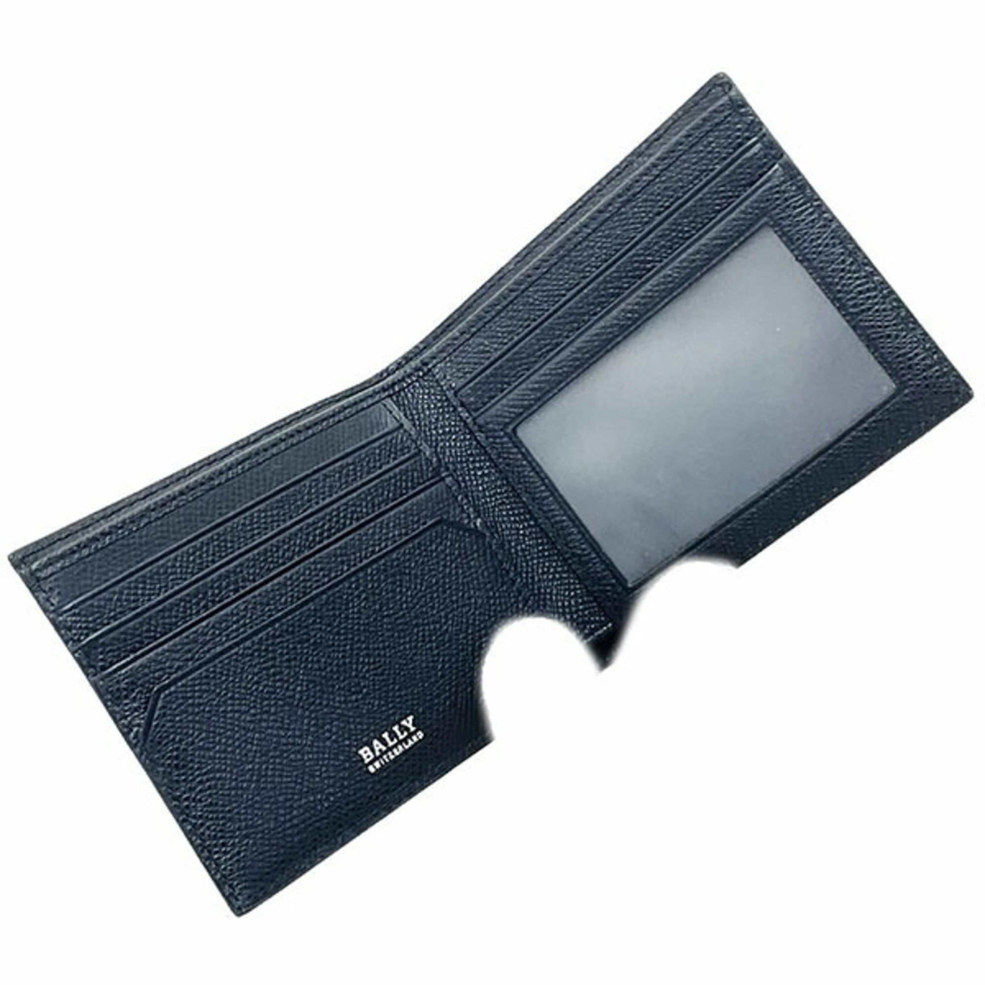 Bally Black Red Color White Leather Bill Wallet (Bi-Fold) (Pre-Owned)