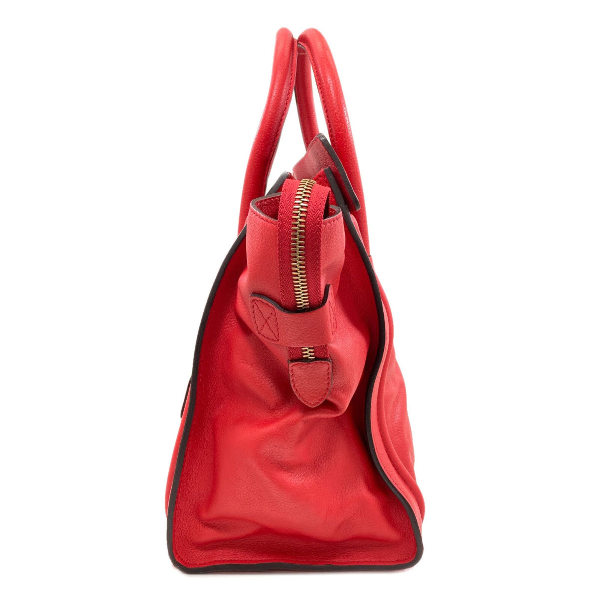 Celine Luggage Red Color Leather Handbag (Pre-Owned)