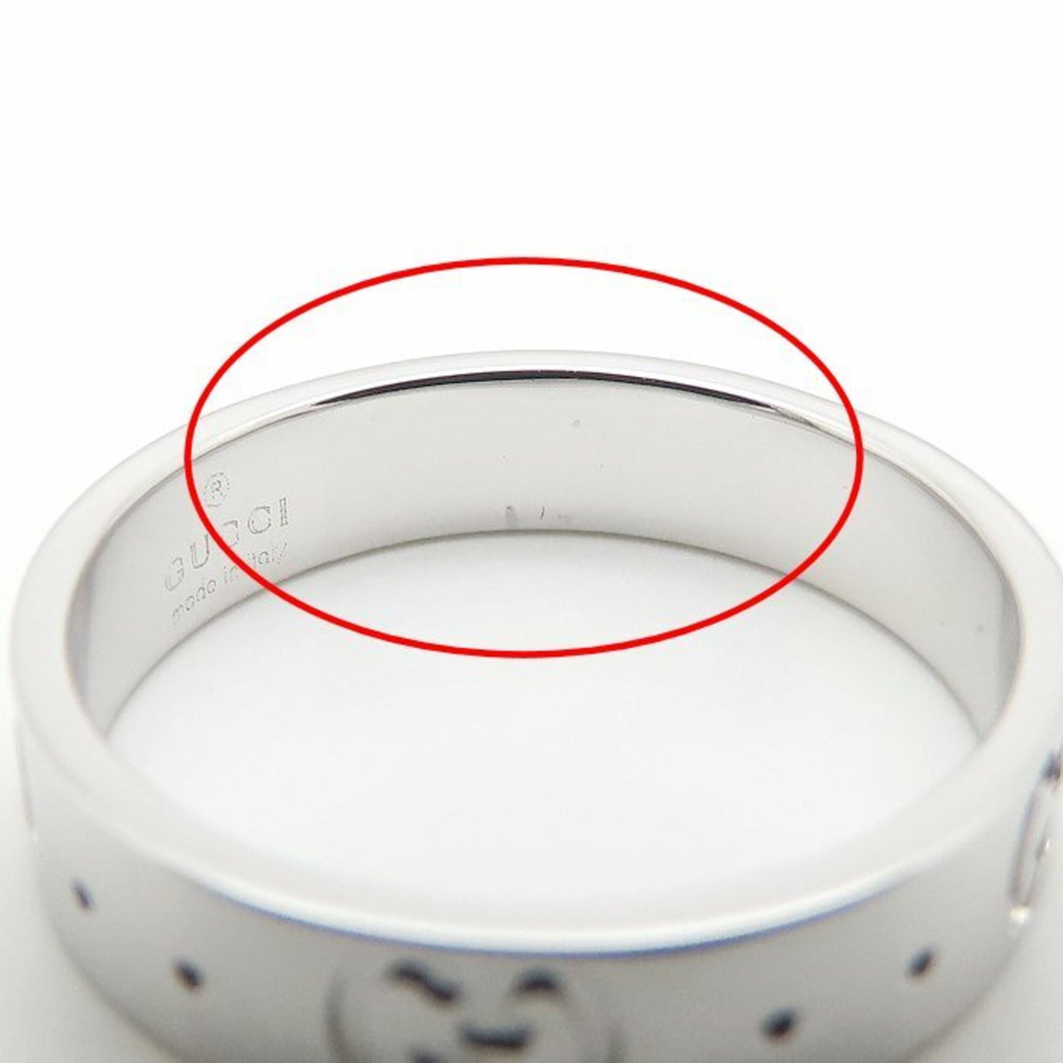 Gucci Icon White Gold (18K) Band Ring (Pre-Owned)