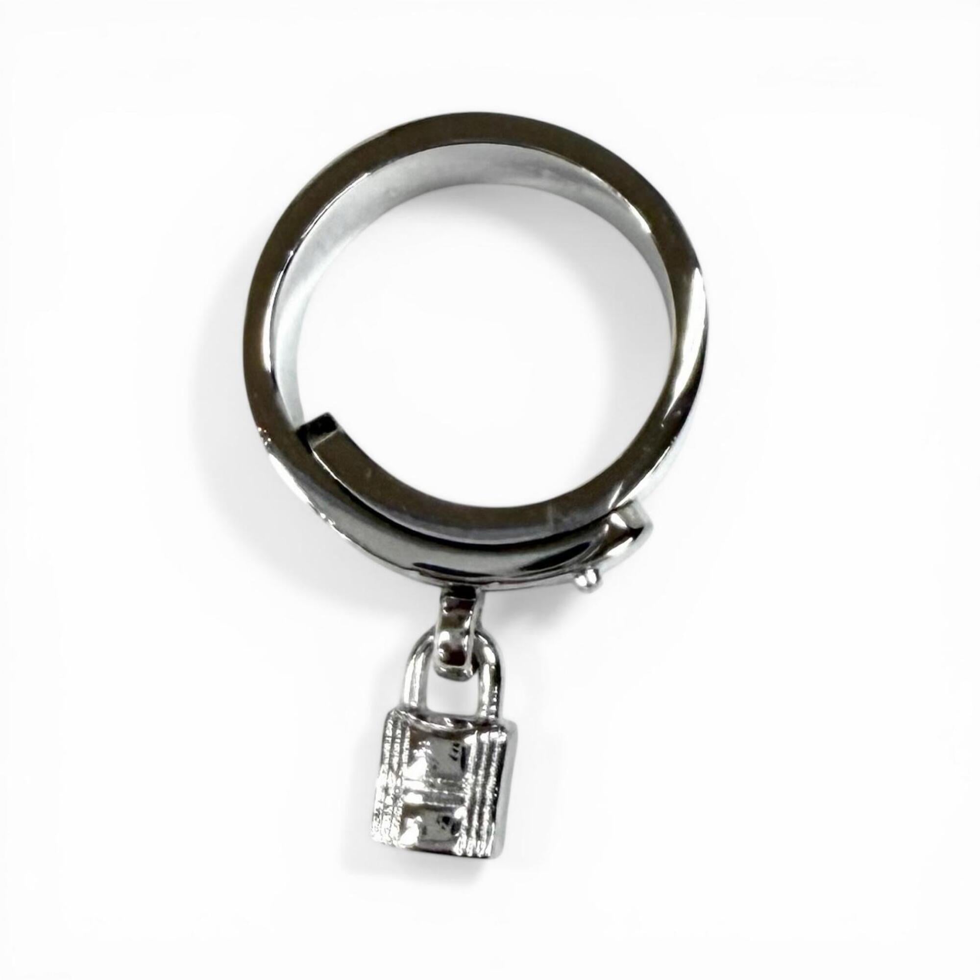 Hermes Silver Silver 925 Band Ring (Pre-Owned)