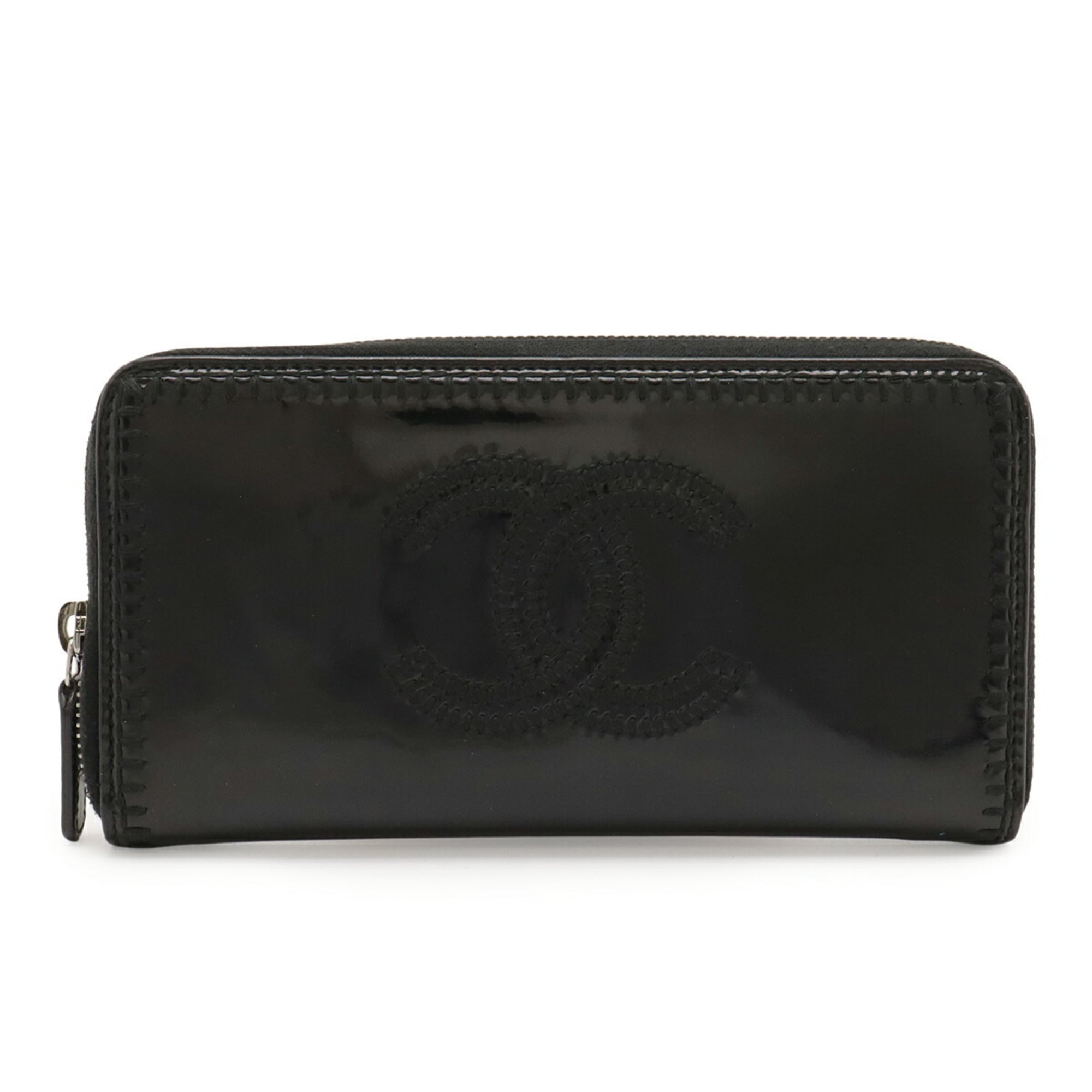 Chanel Black Leather Long Wallet (Bi-Fold) (Pre-Owned)