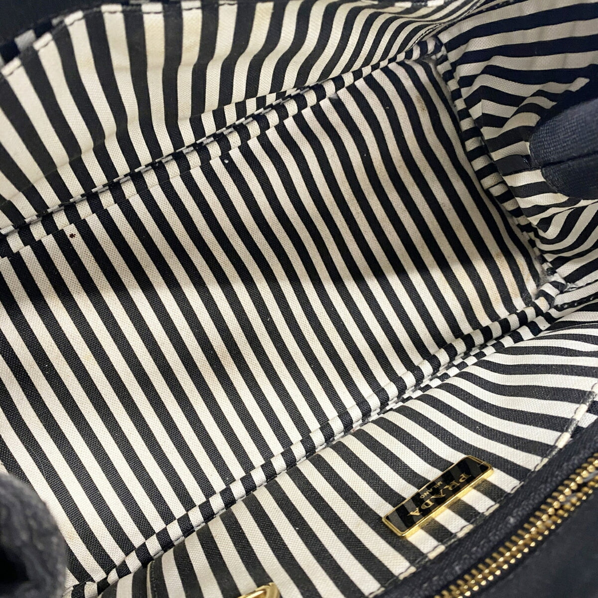 Prada Black Canvas Handbag (Pre-Owned)