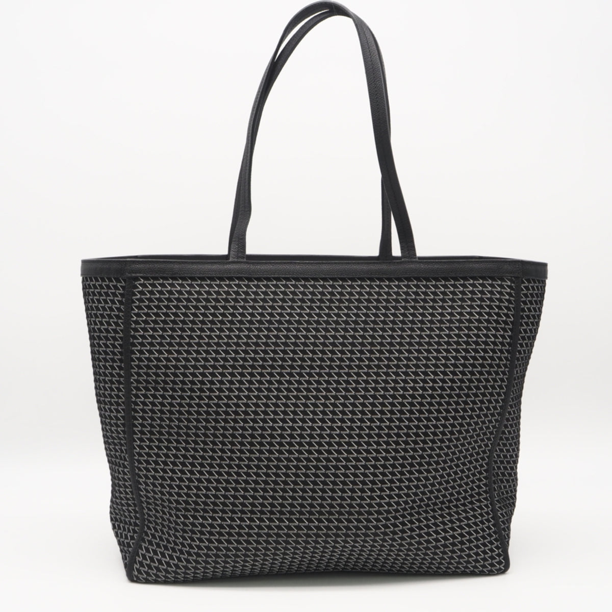 Valextra Black White Leather Handbag Tote Bag (Pre-Owned)