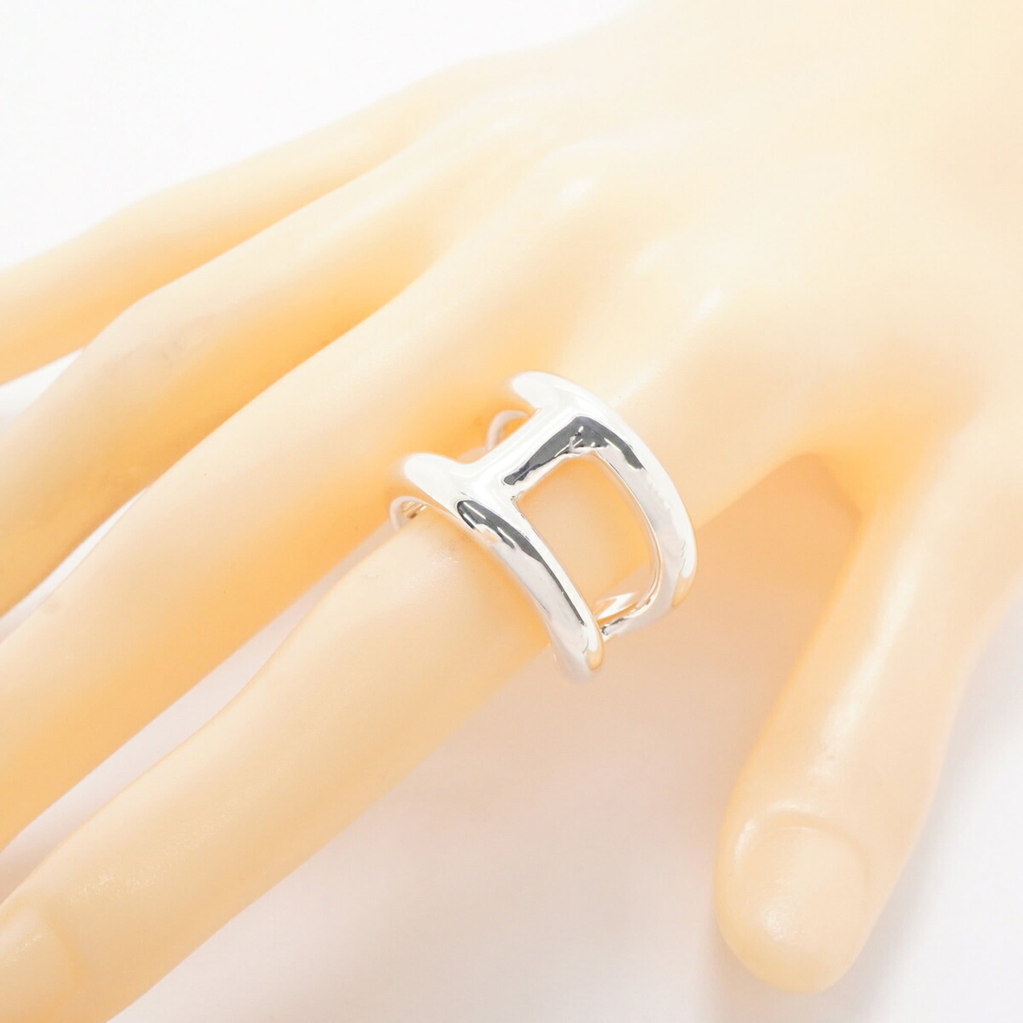 Hermes Silver 925 Band Ring (Pre-Owned)