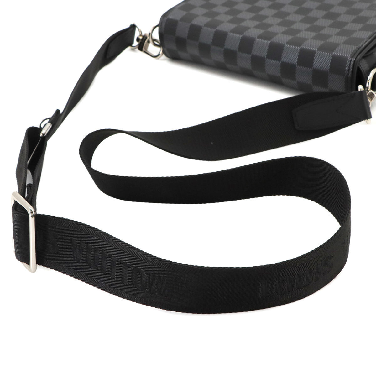 Louis Vuitton Black Damier Canvas Infini Silver Damier Canvas Messenger Bag Shoulder Bag (Pre-Owned)