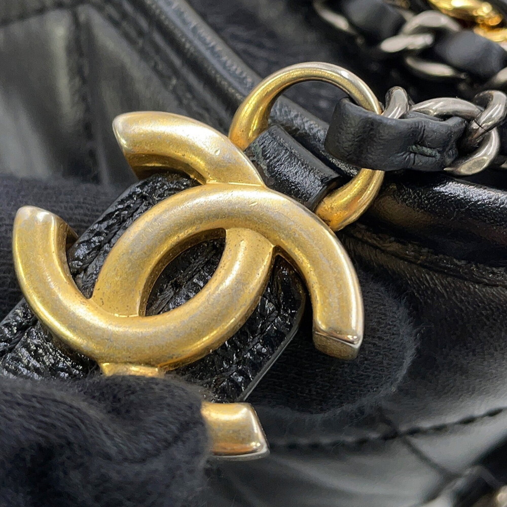 Chanel Gabriel Black Handbag Shoulder Bag (Pre-Owned)