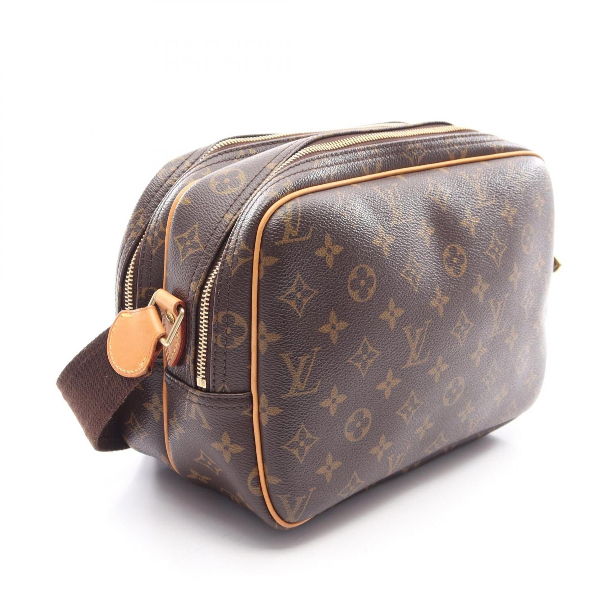 Louis Vuitton Monogram Brown Coated Canvas Leather Handbag Shoulder Bag (Pre-Owned)