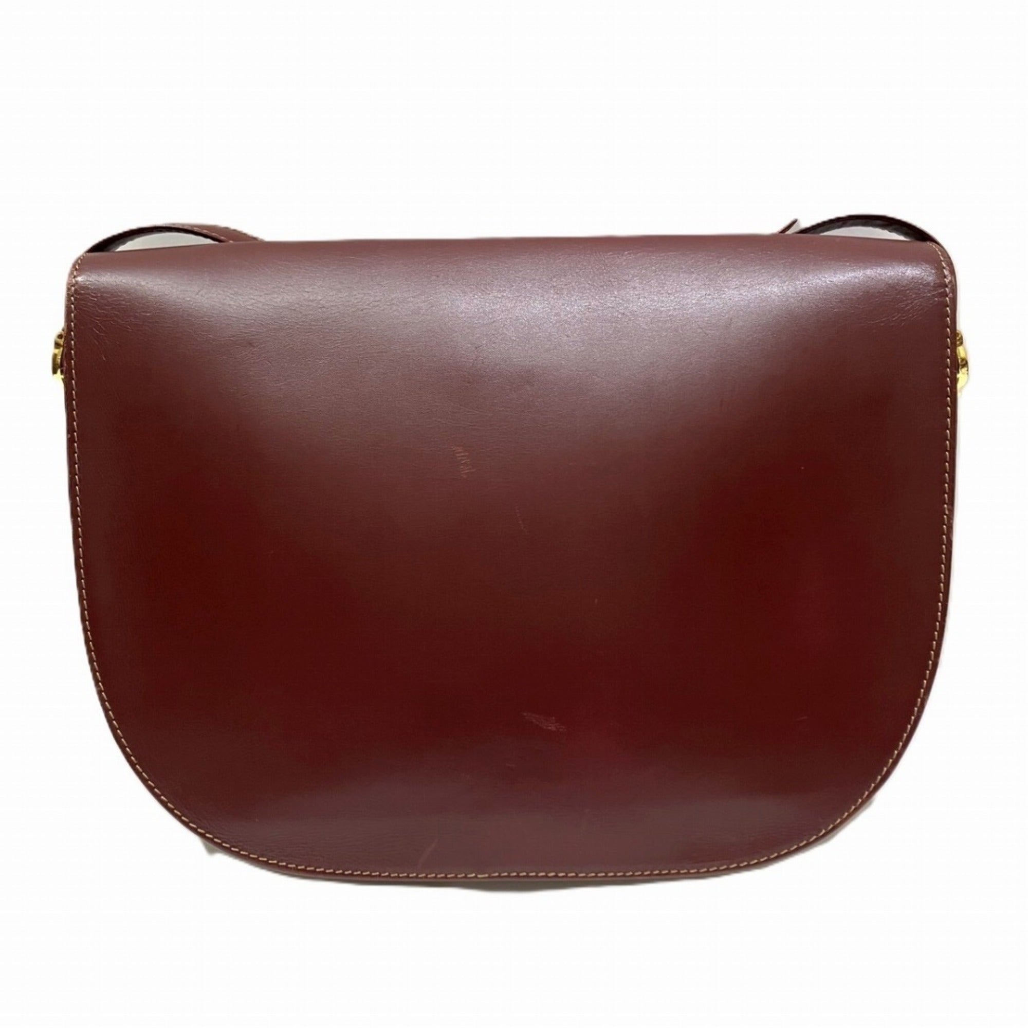 Cartier Bordeaux Leather Shoulder Bag (Pre-Owned)
