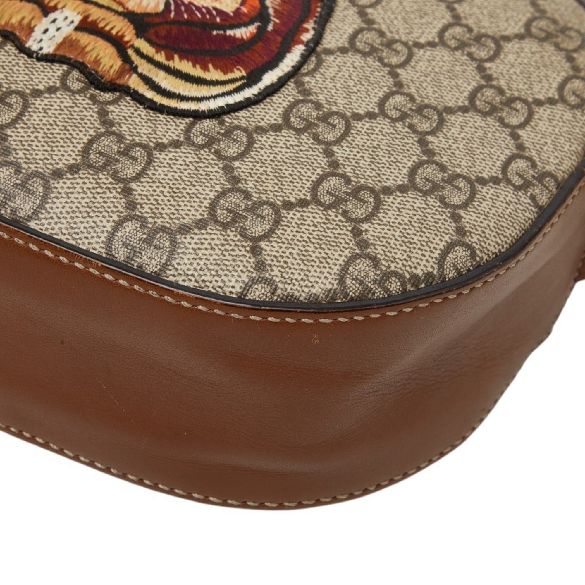 Gucci Beige Brown Pvc Leather Shoulder Bag (Pre-Owned)