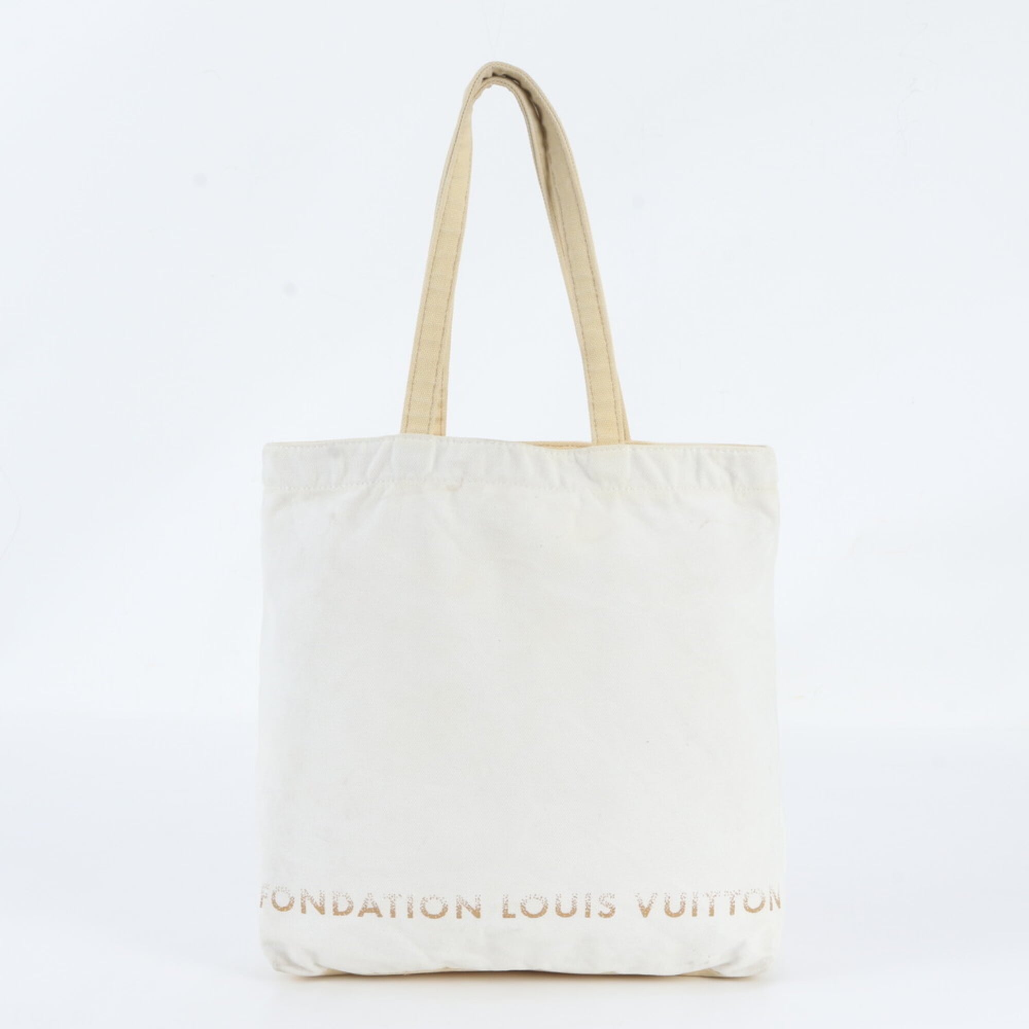 Louis Vuitton Beige White Shoulder Bag Tote Bag (Pre-Owned)