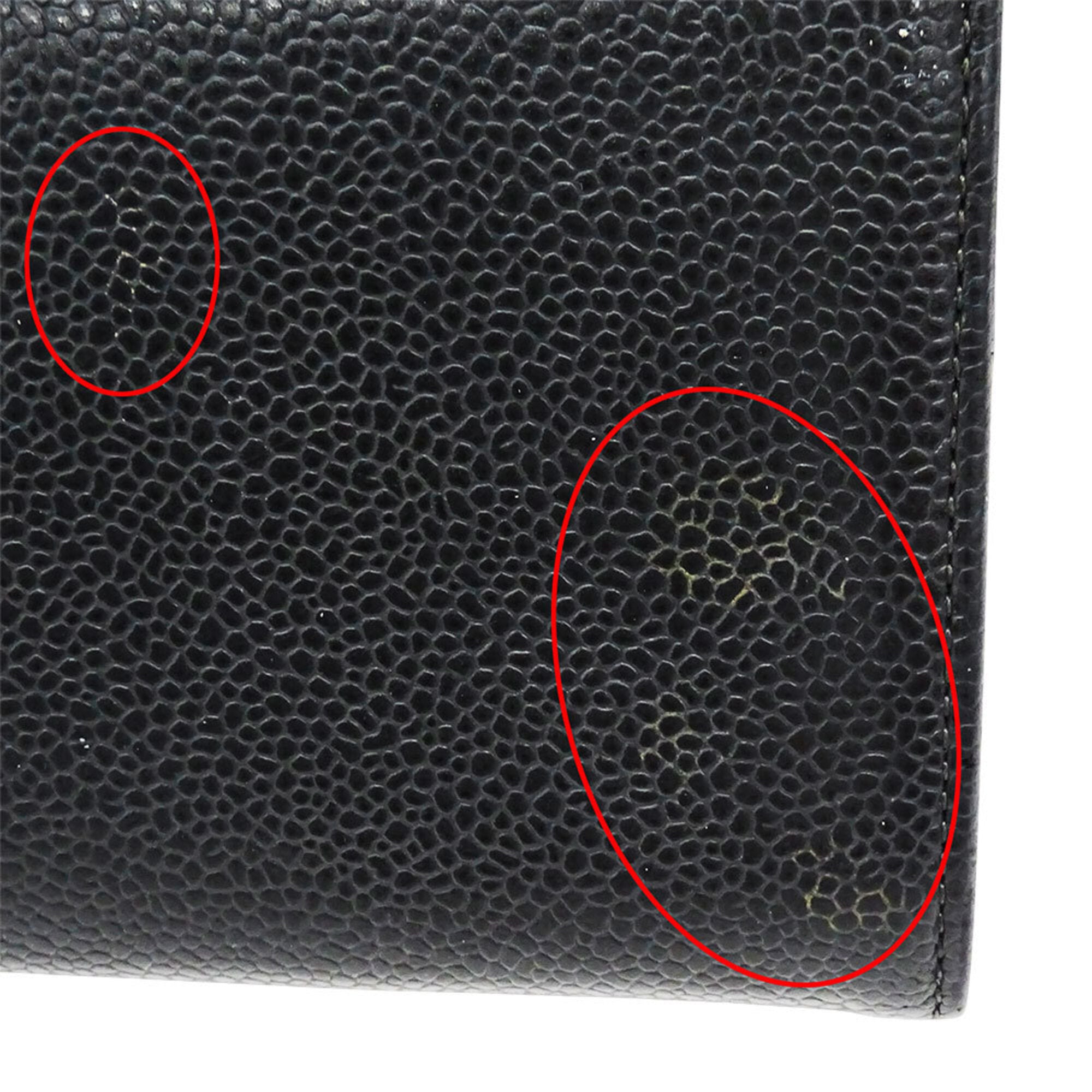 Chanel Charcoal Gray Grained Calfskin (Pre-Owned)