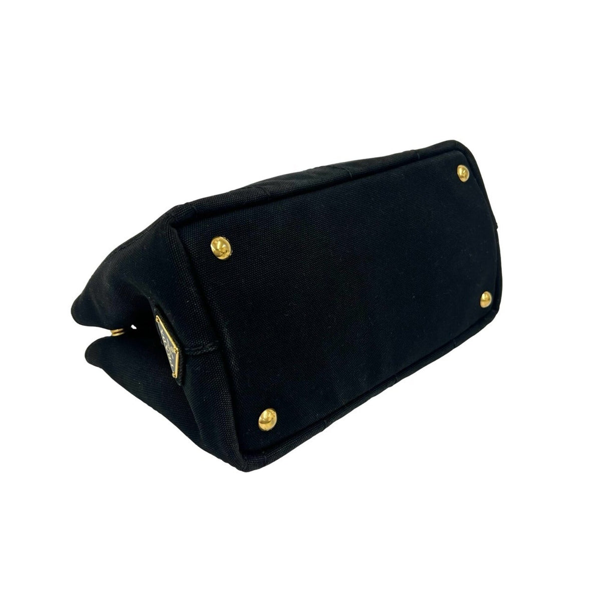 Prada Black Canvas Handbag Shoulder Bag Tote Bag (Pre-Owned)