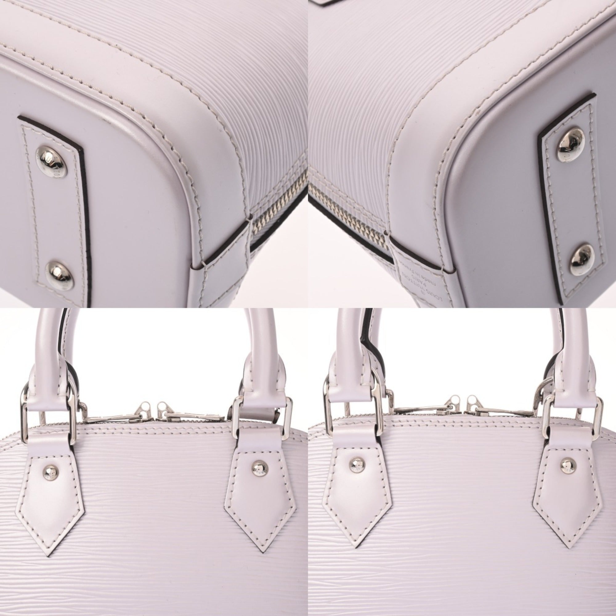 Louis Vuitton Light Gray Light Pink Lilac Leather Handbag (Pre-Owned)