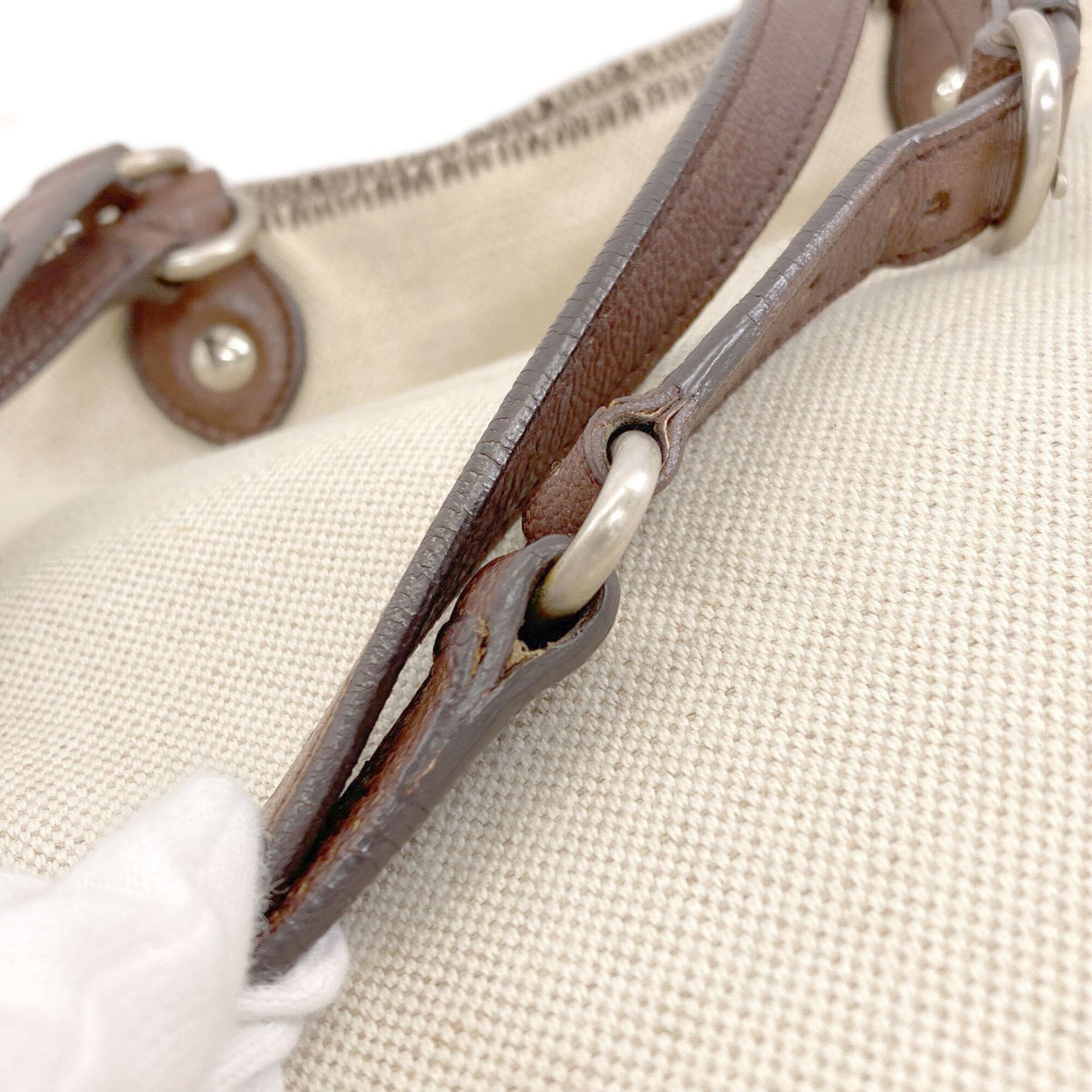 Miu Miu Beige Canvas Tote Bag (Pre-Owned)