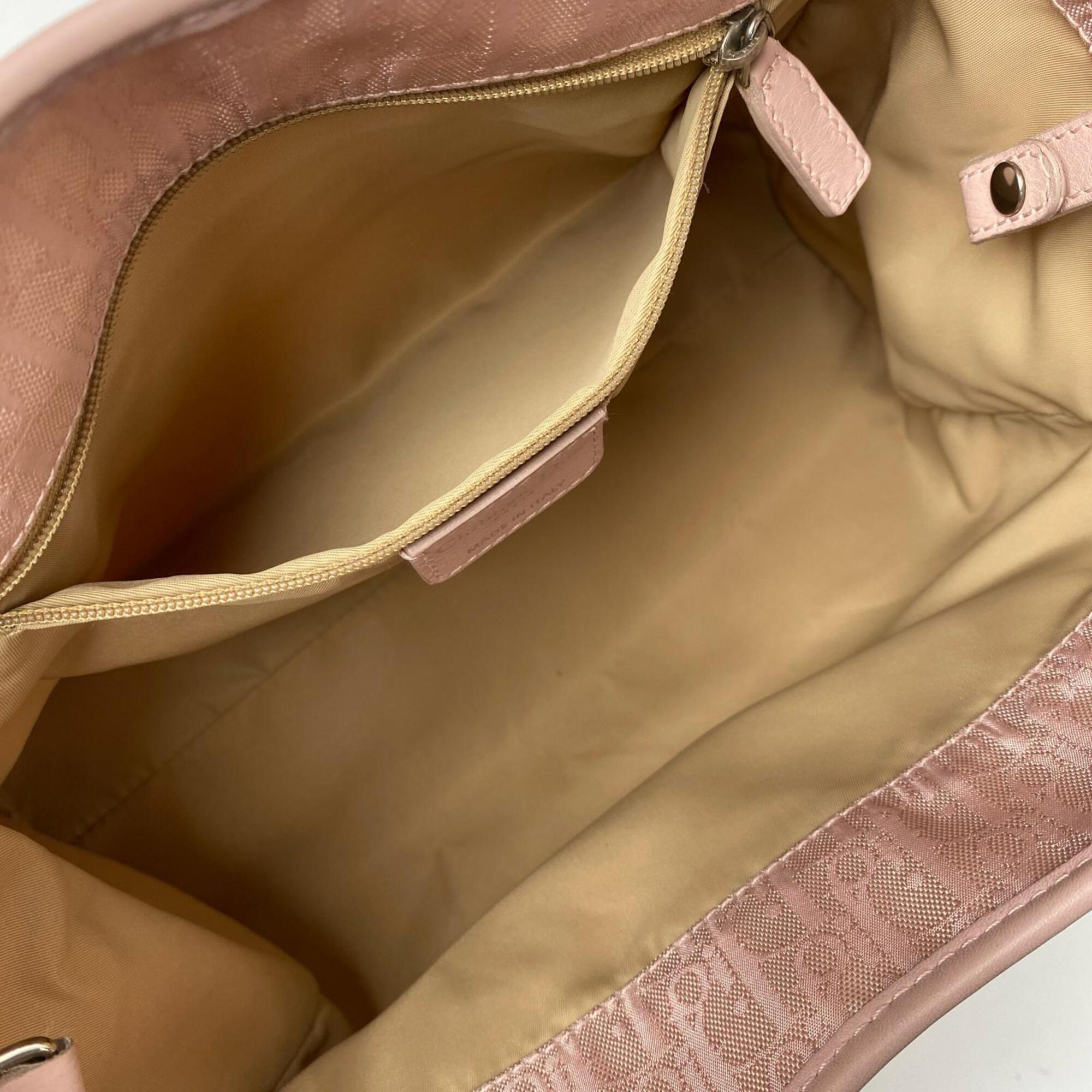 Christian Dior Pink Canvas Handbag Tote Bag (Pre-Owned)