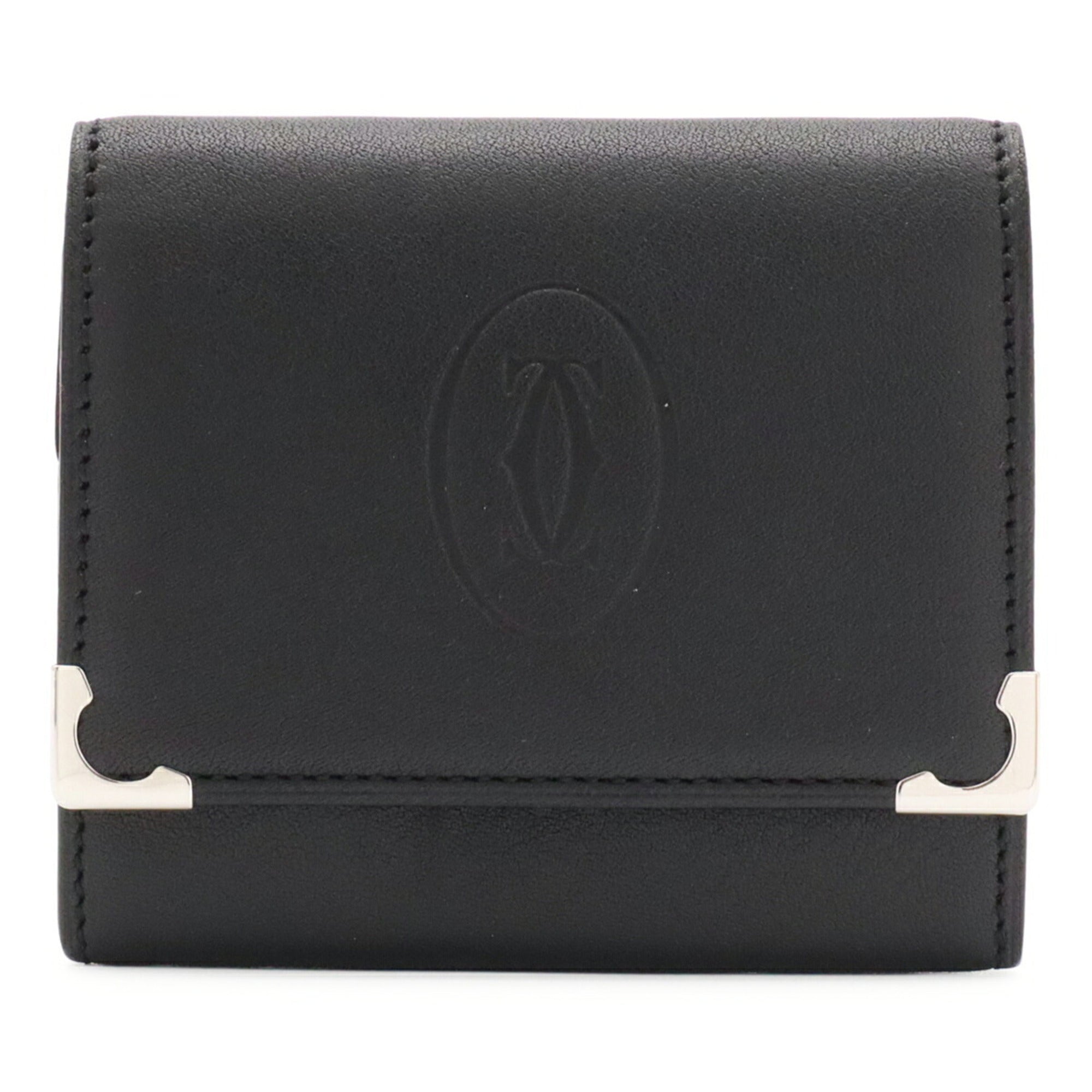 Cartier Black Leather Coin Purse/Coin Case (Pre-Owned)