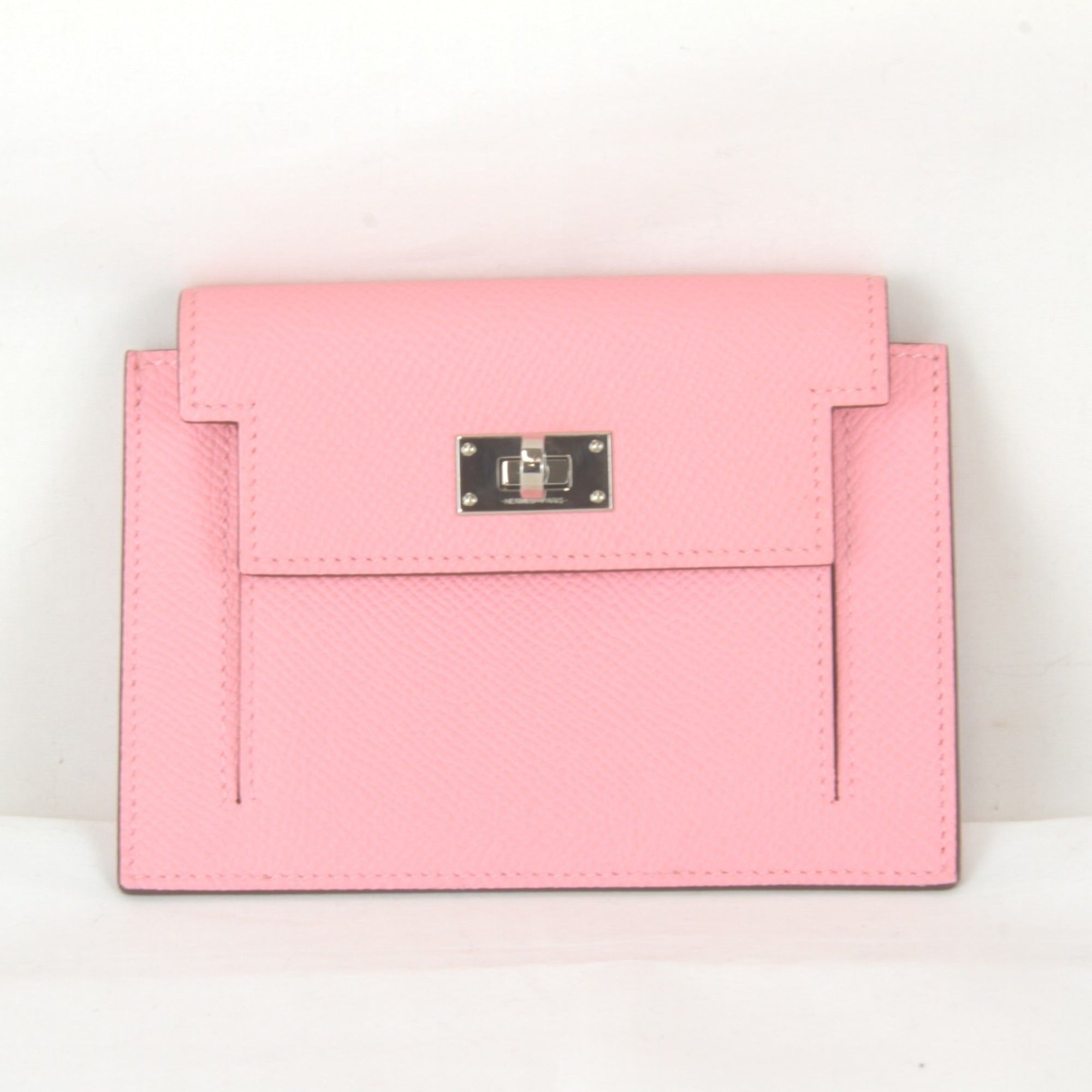 Hermes Kelly Pink Leather Coin Purse/Coin Case (Pre-Owned)