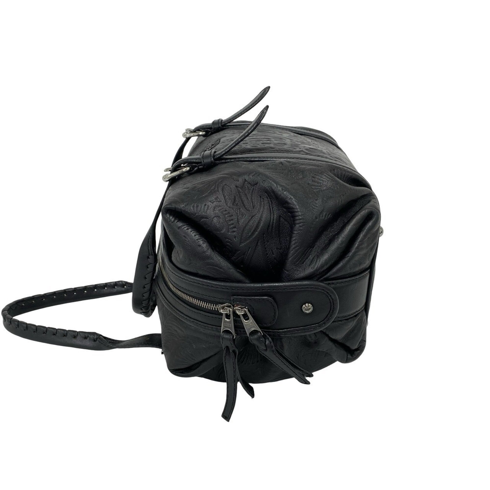 Loewe Black Leather Boston Bag Handbag (Pre-Owned)