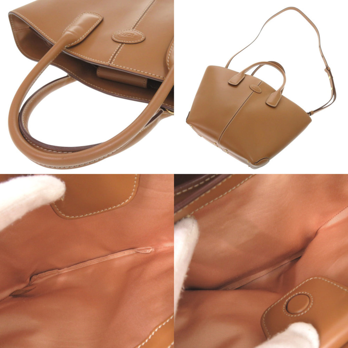 Tod's Brown Leather Handbag Shoulder Bag (Pre-Owned)