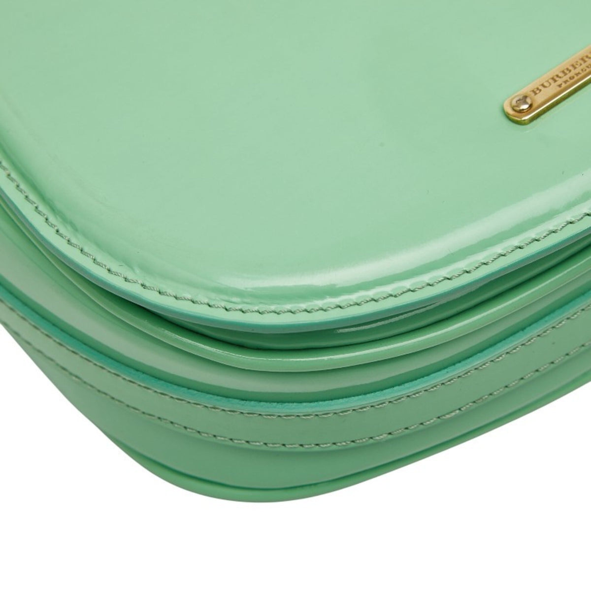 Burberry Green Patent Leather Shoulder Bag (Pre-Owned)