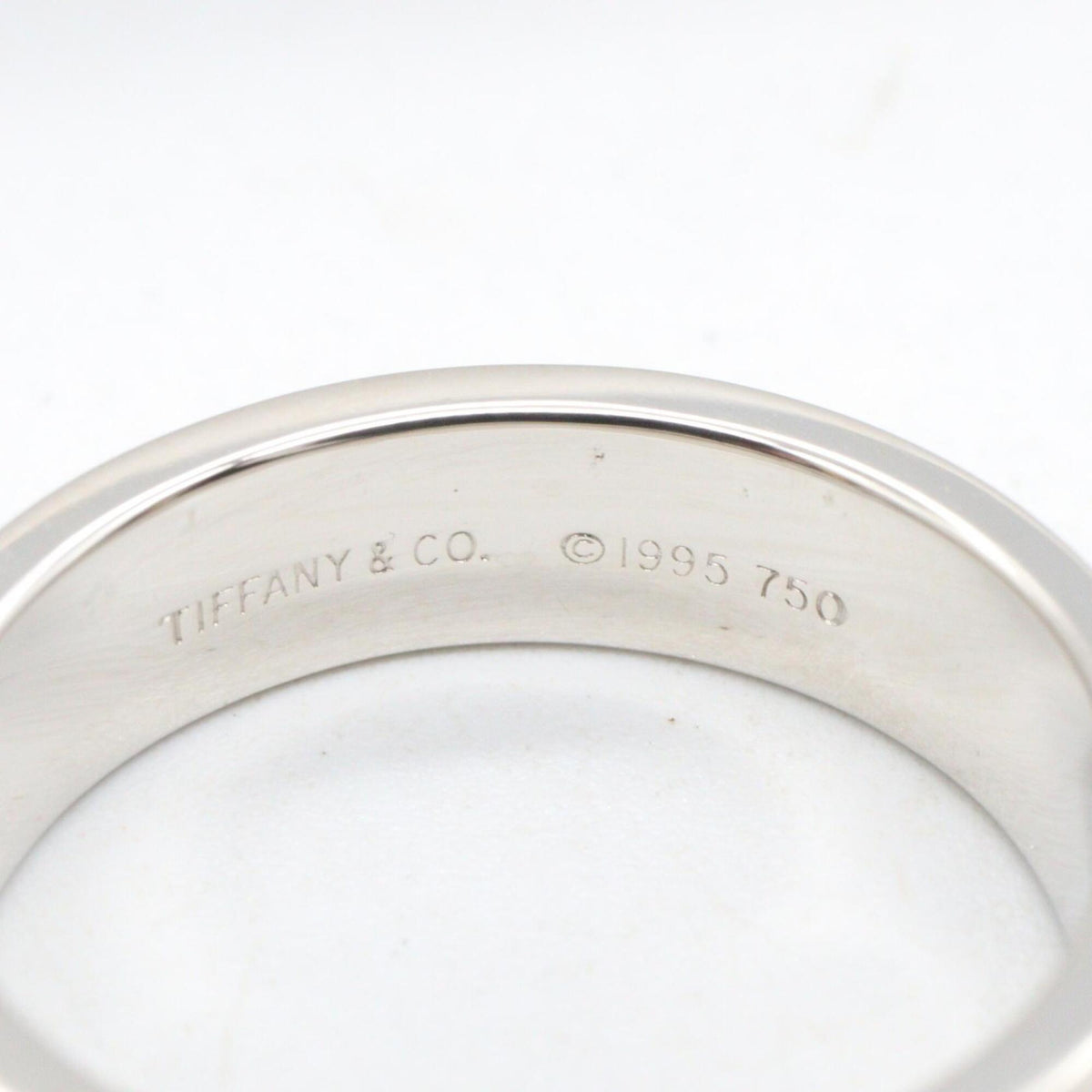Tiffany Silver Clear White Gold (18K) Band Ring (Pre-Owned)