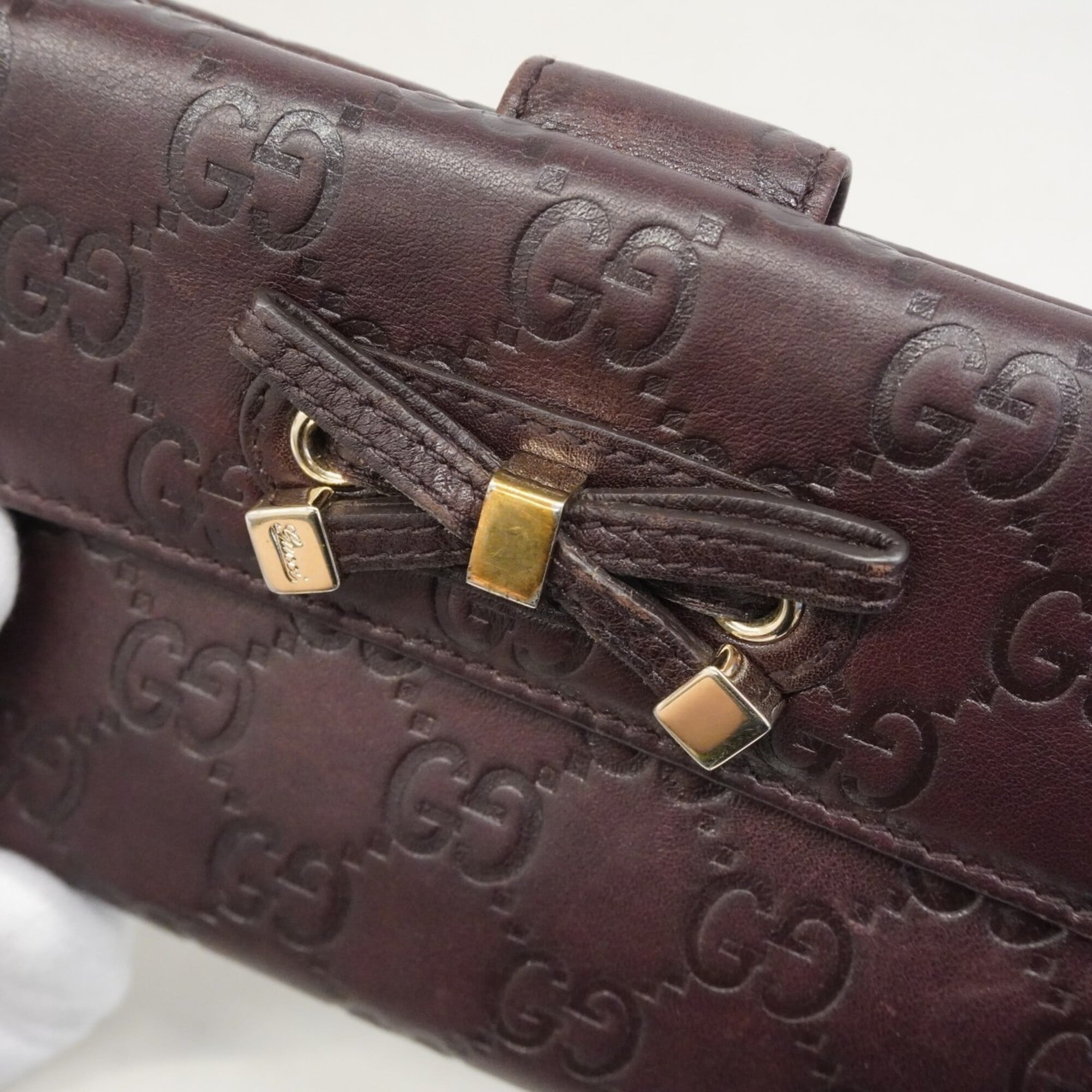 Gucci Brown Leather Long Wallet (Bi-Fold) (Pre-Owned)