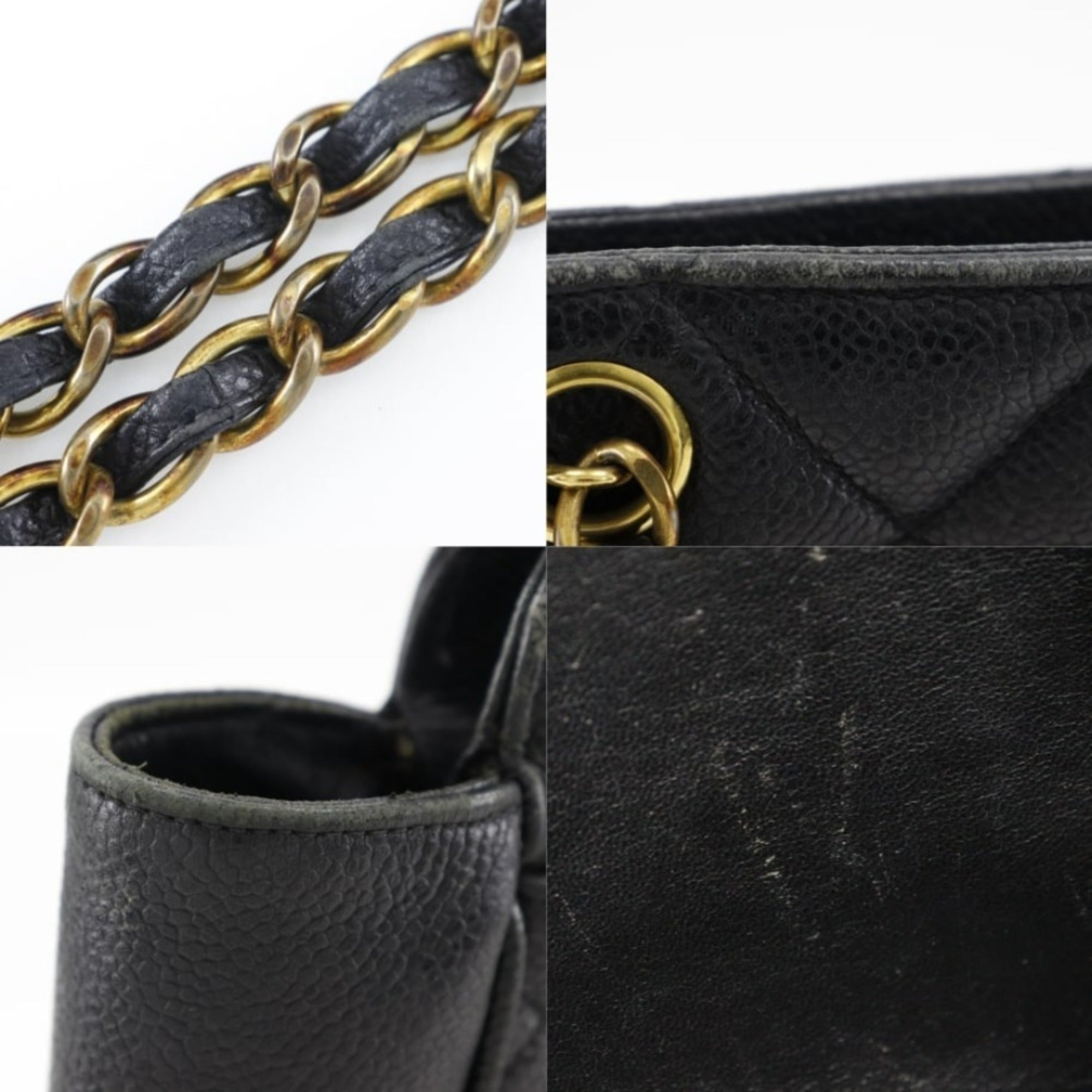 Chanel Black Caviar Leather Shoulder Bag (Pre-Owned)