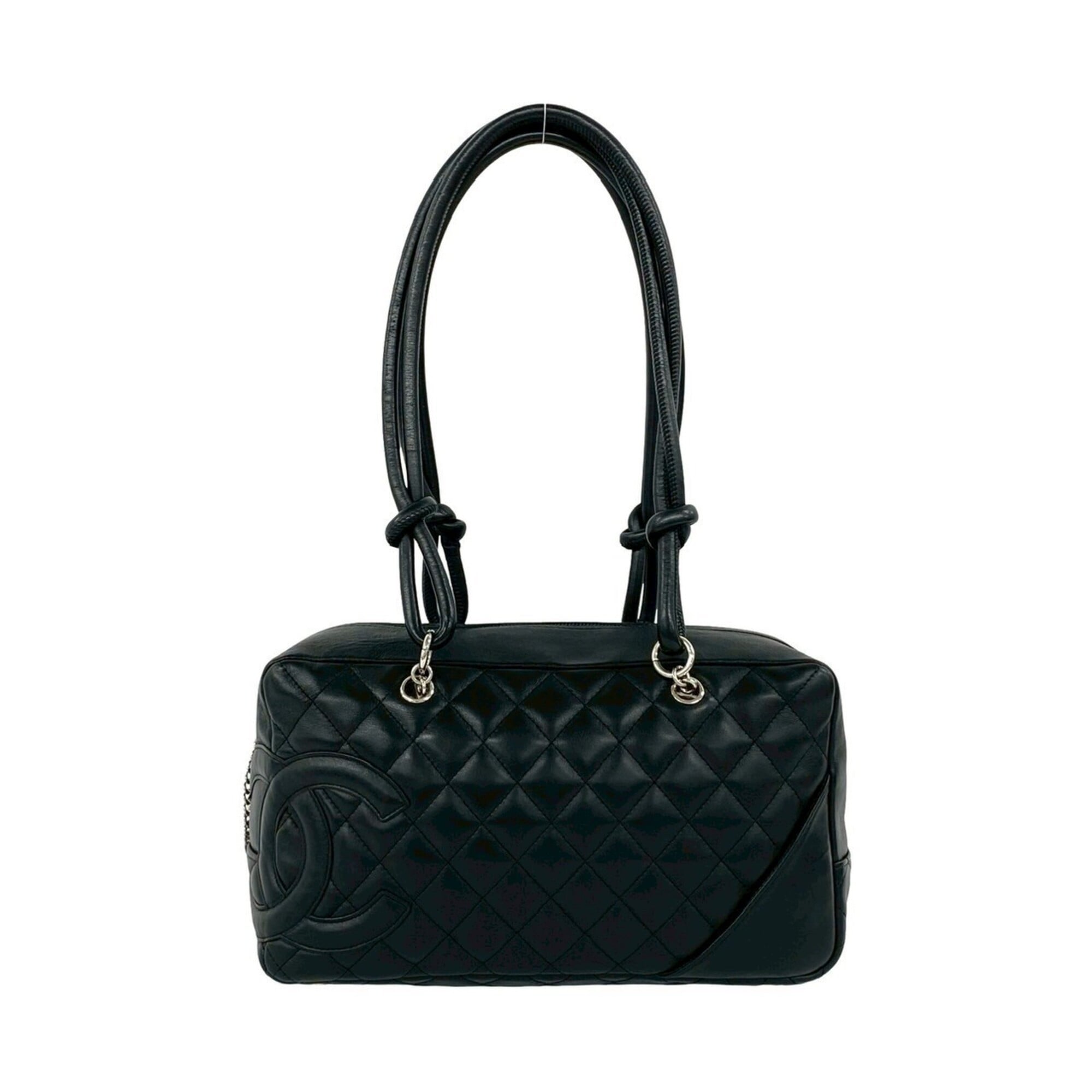 Chanel Black Leather Handbag Shoulder Bag (Pre-Owned)
