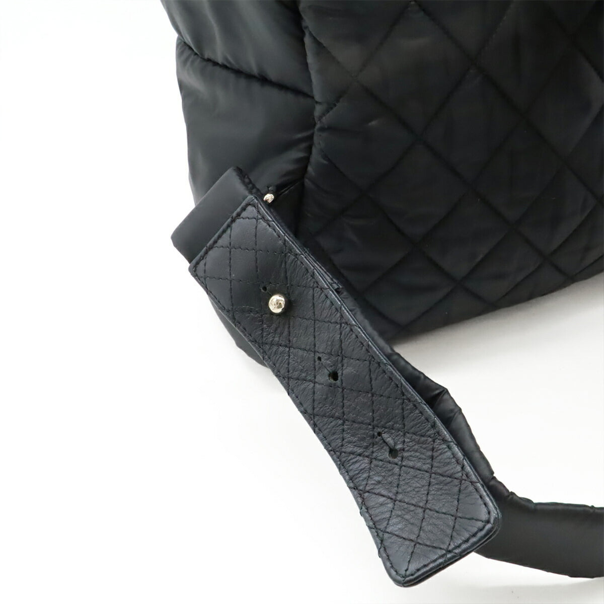 Chanel Black Bordeaux Nylon Leather Backpack (Pre-Owned)