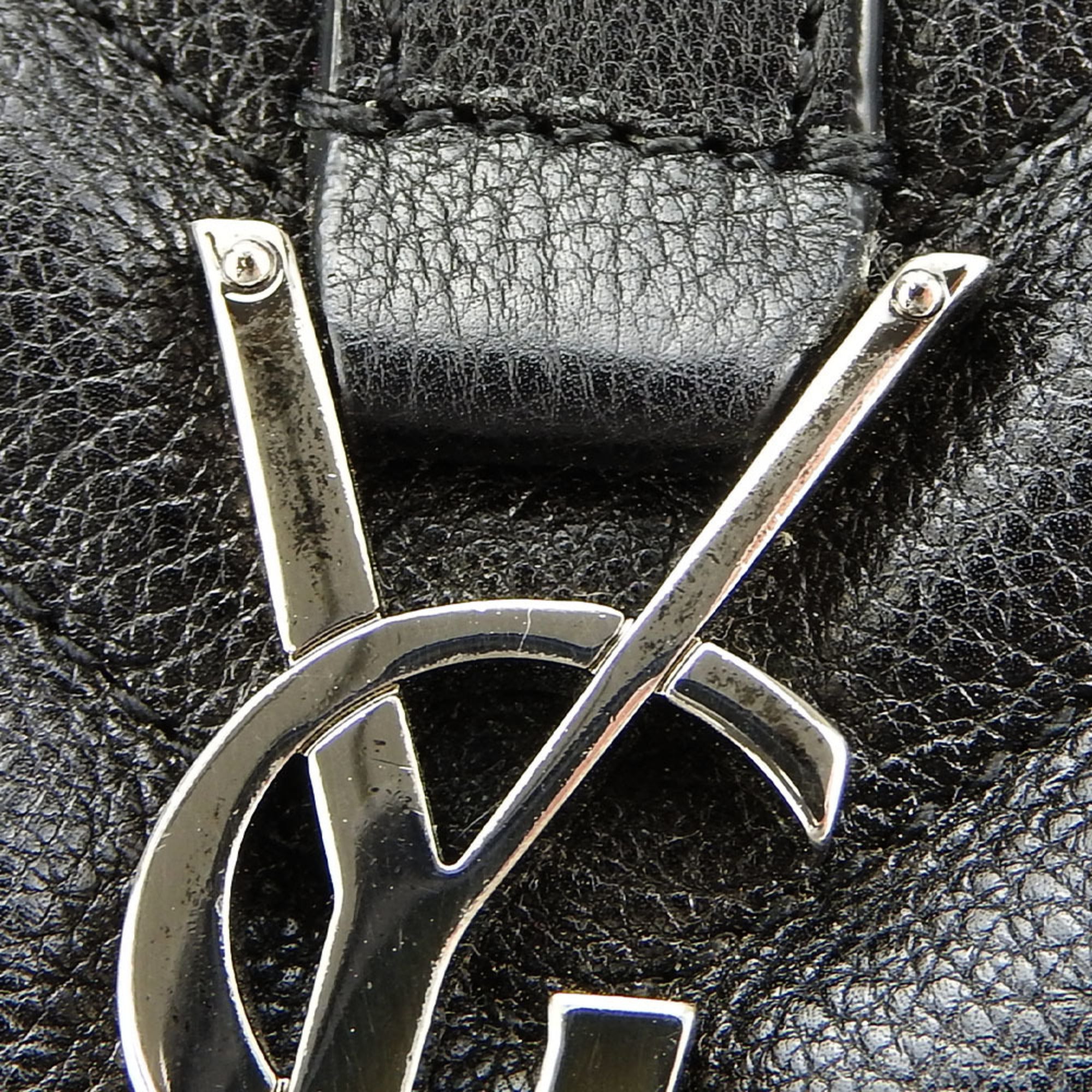 Saint Laurent Black Ivory Leather Shoulder Bag (Pre-Owned)