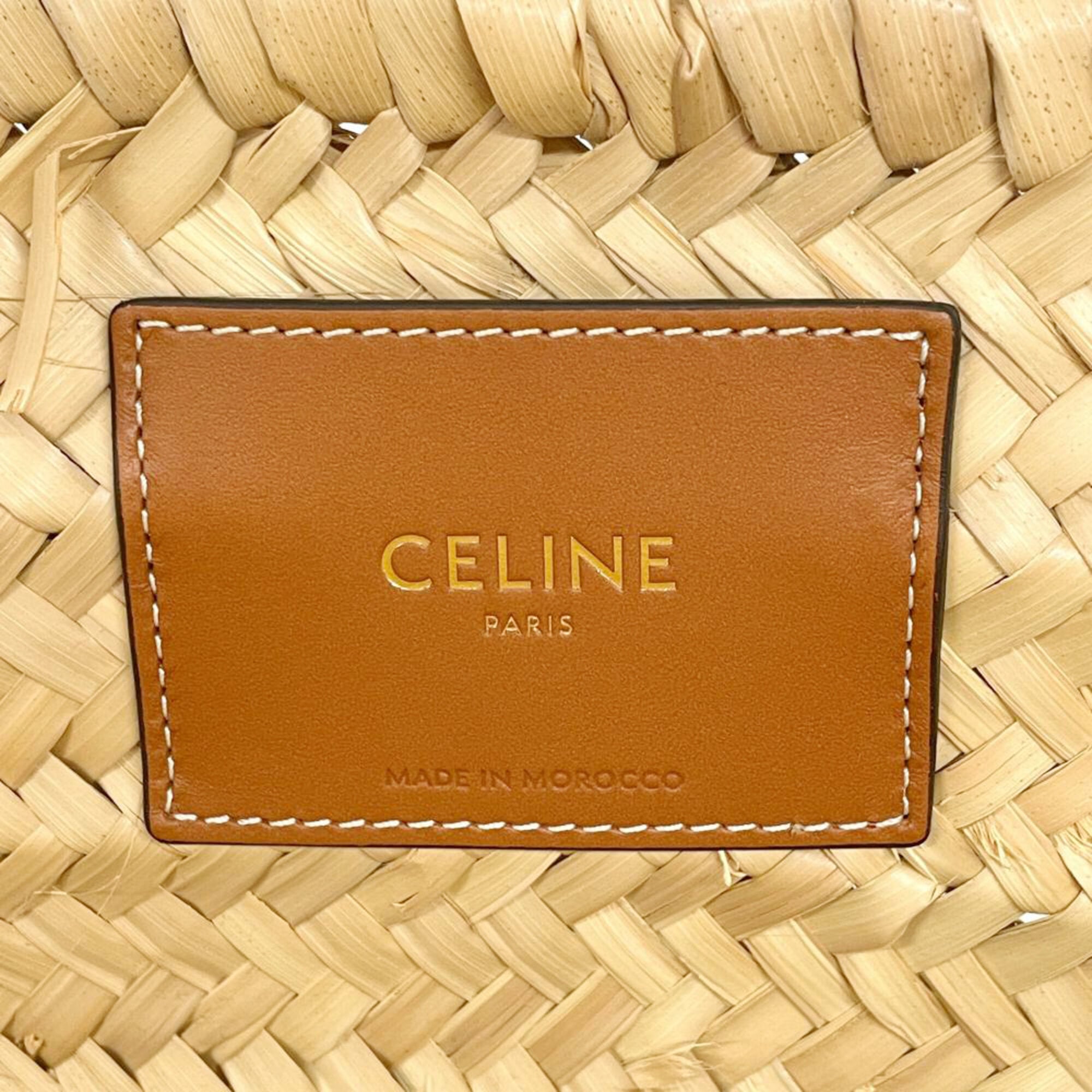 Celine Beige Raffia Leather Tote Bag (Pre-Owned)