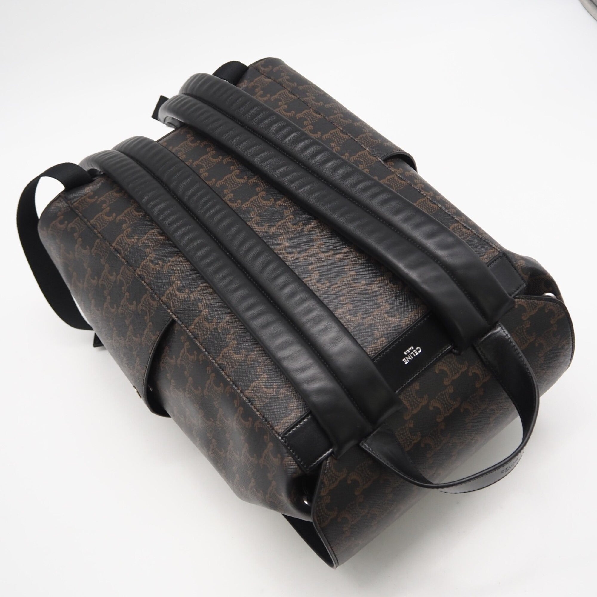 Celine Brown Coated Canvas Leather Backpack (Pre-Owned)