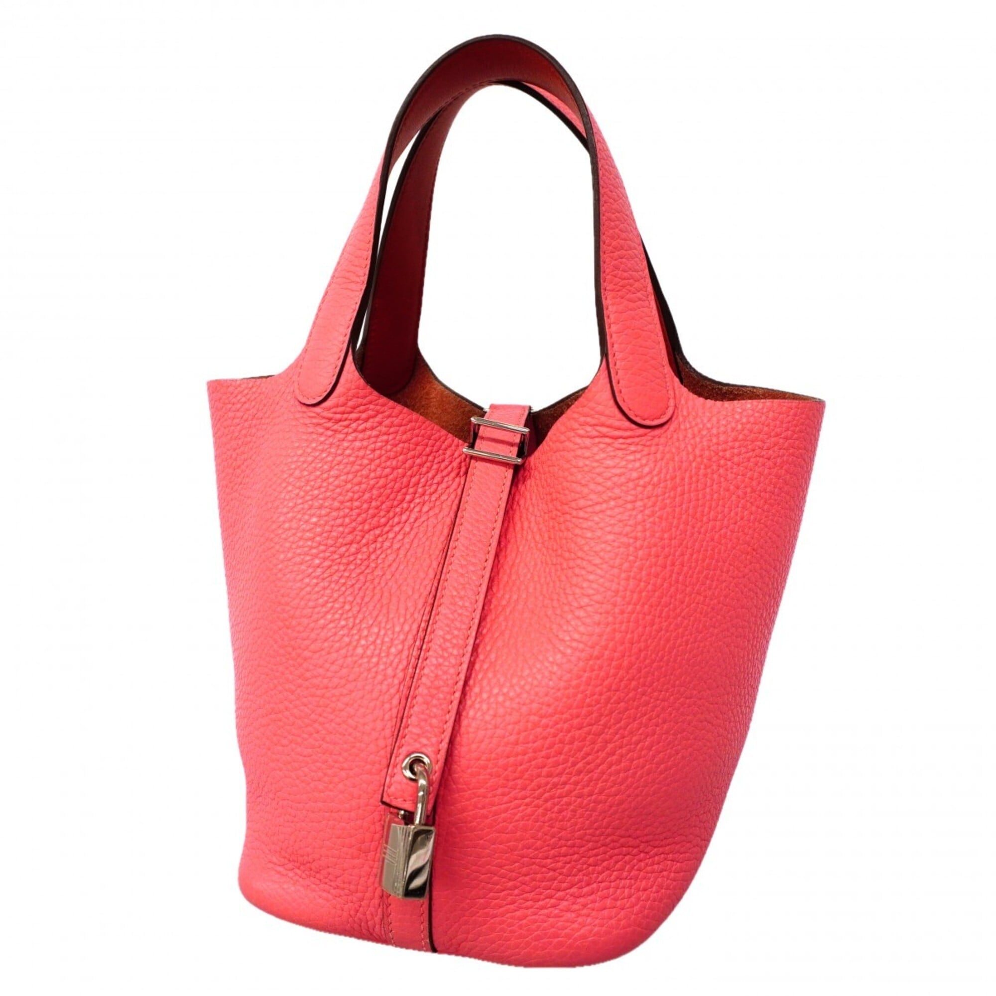 Hermes Rose Azalee Taurillon Clemence Leather Handbag (Pre-Owned)